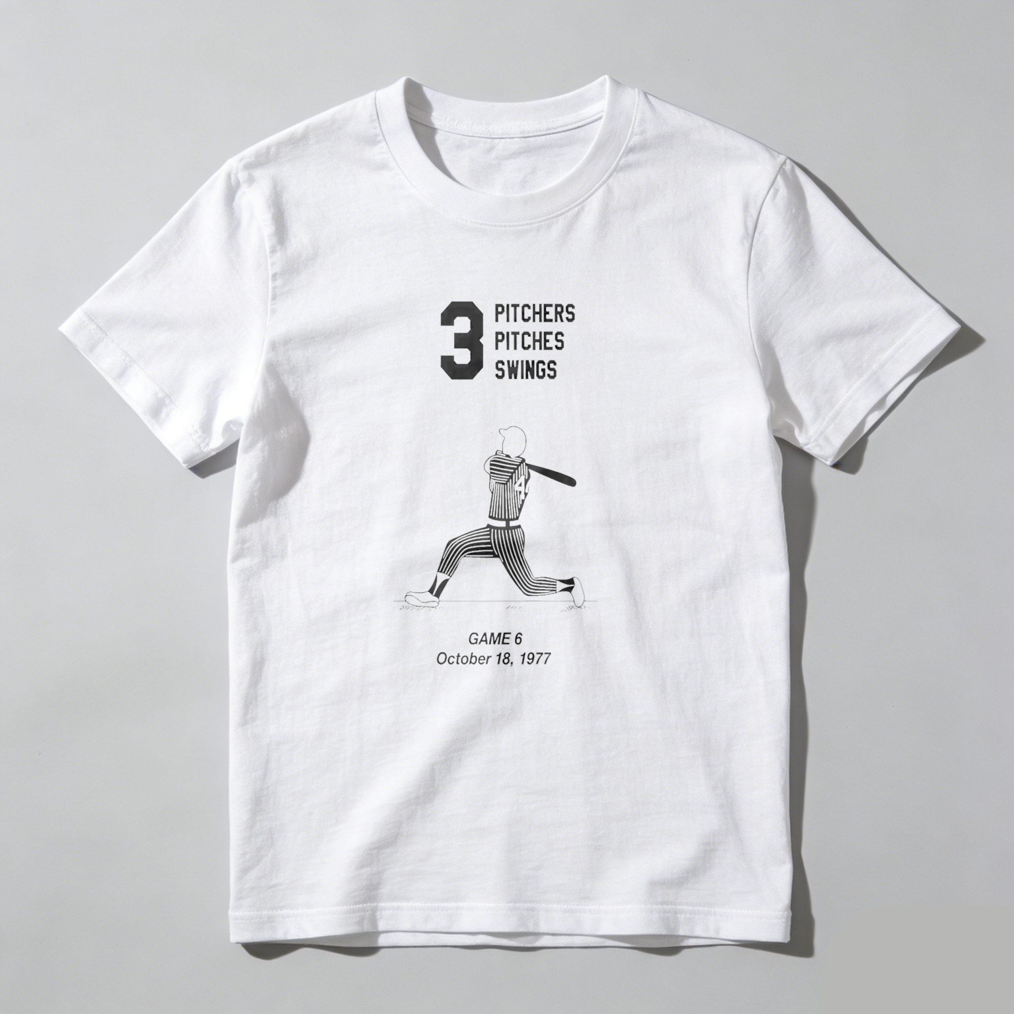 Dorawear™ Three Pitchers Pitches Swings Game Six October Sixteen Nineteen Seventy Seven  T Shirt