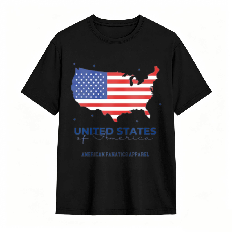 United States Map With American Flag Design T-shirt