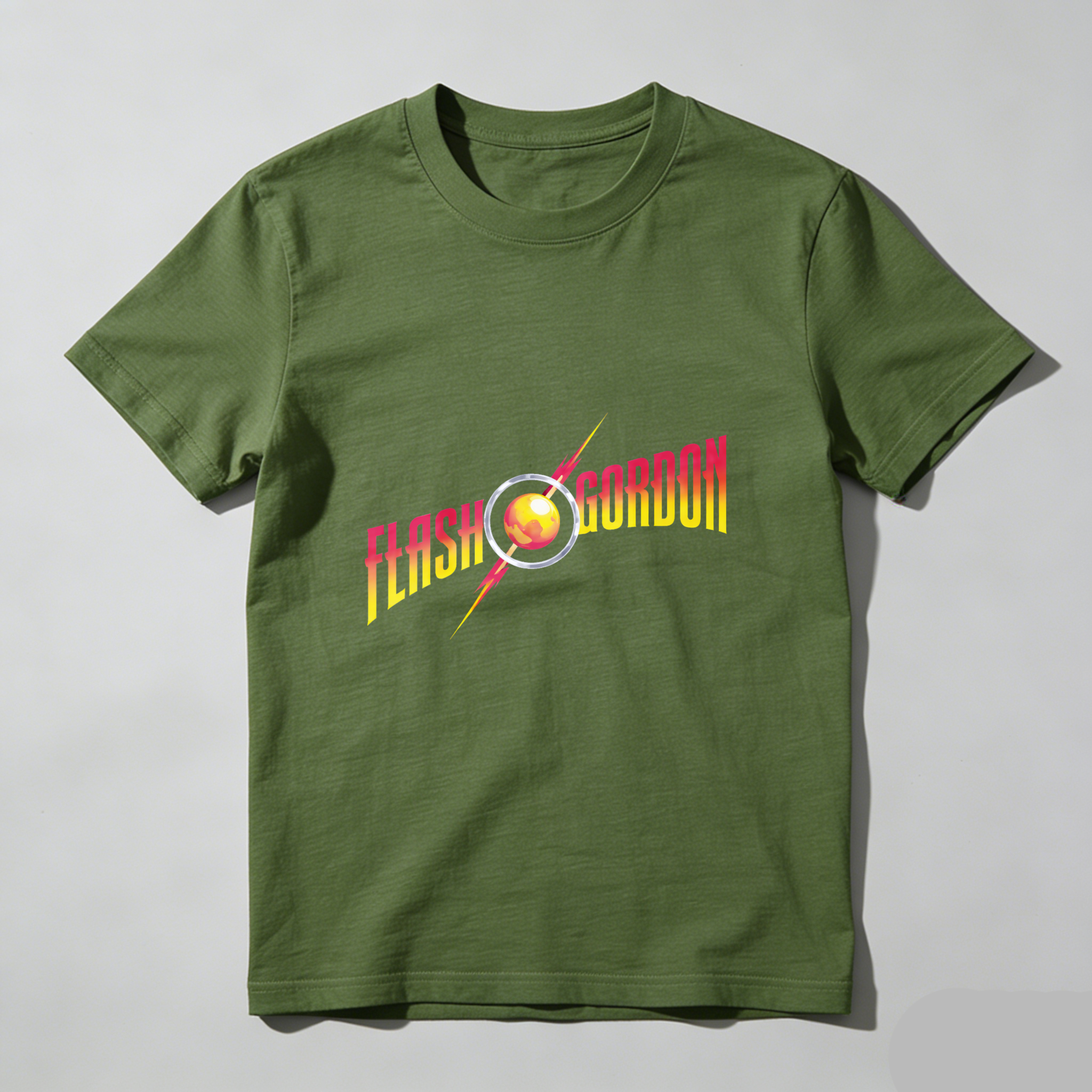 Dorawear™ Flash Gordon Logo Design Pure Cotton Short Sleeve T Shirt-Dorawear