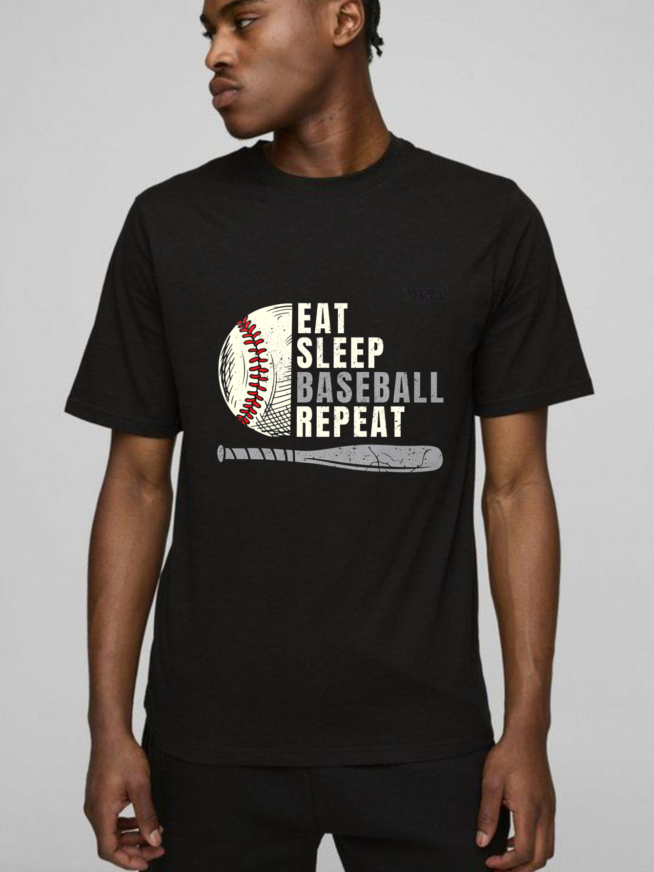 Dorawear™ Eat Sleep Baseball Repeat Ball Bat  T Shirt-Dorawear