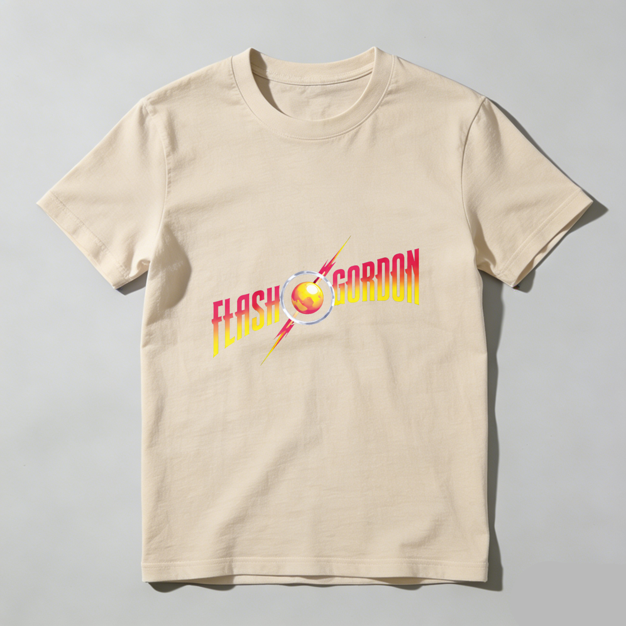 Dorawear™ Flash Gordon Logo Design Pure Cotton Short Sleeve T Shirt-Dorawear