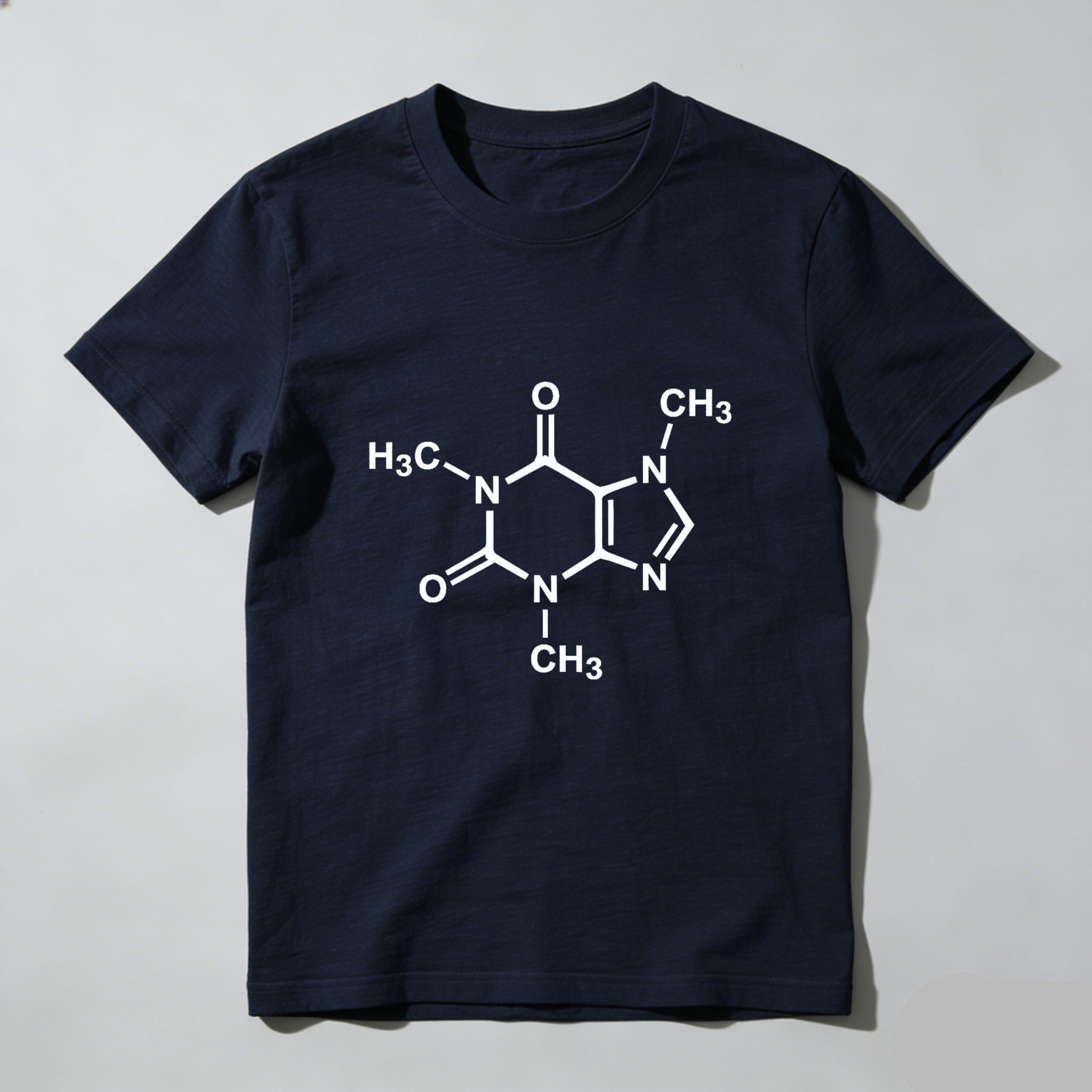 Dorawear™ Caffeine Molecule Design Pure Cotton Short Sleeve T Shirt-Dorawear