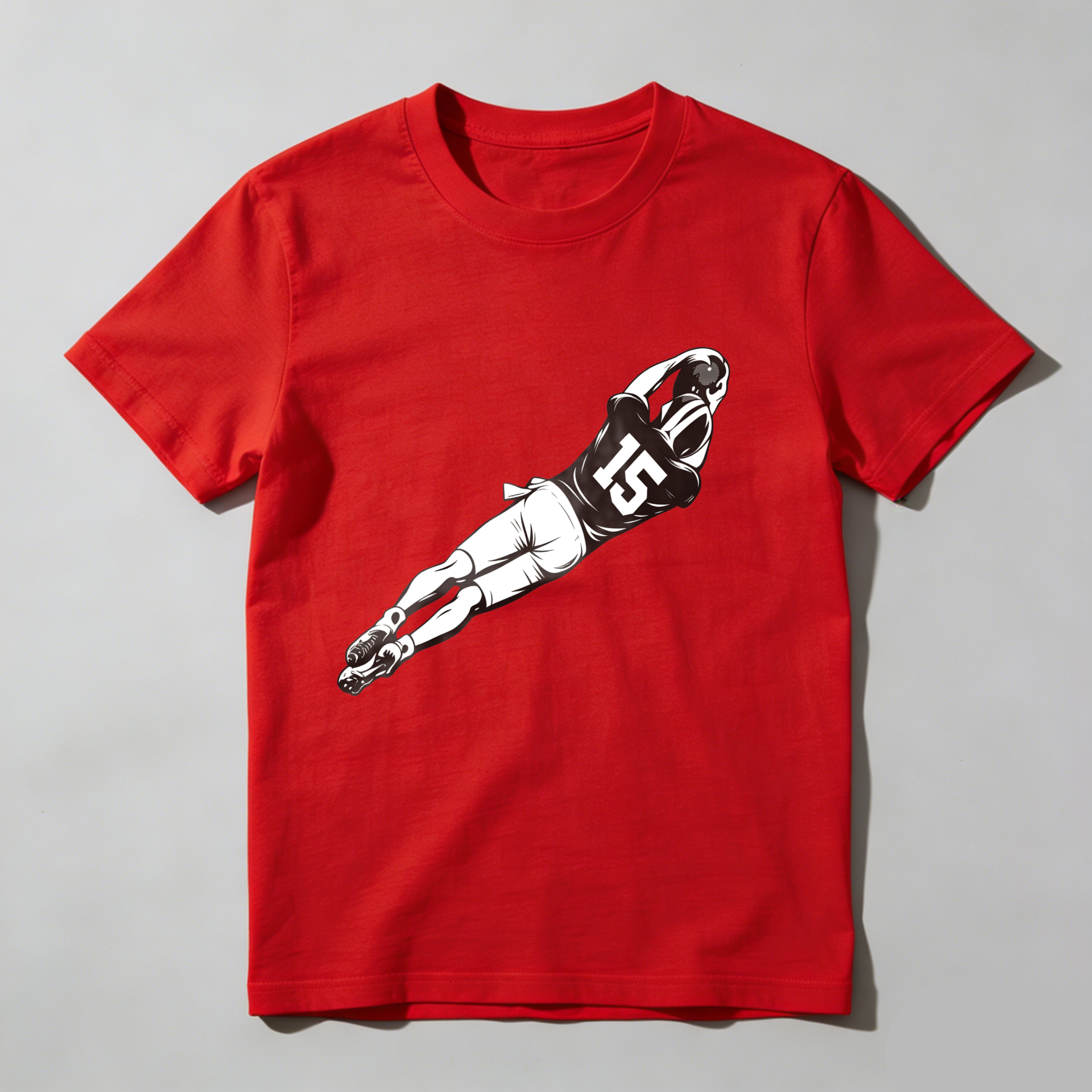 Dorawear™Football Player In Mid Air Catching Ball T Shirt