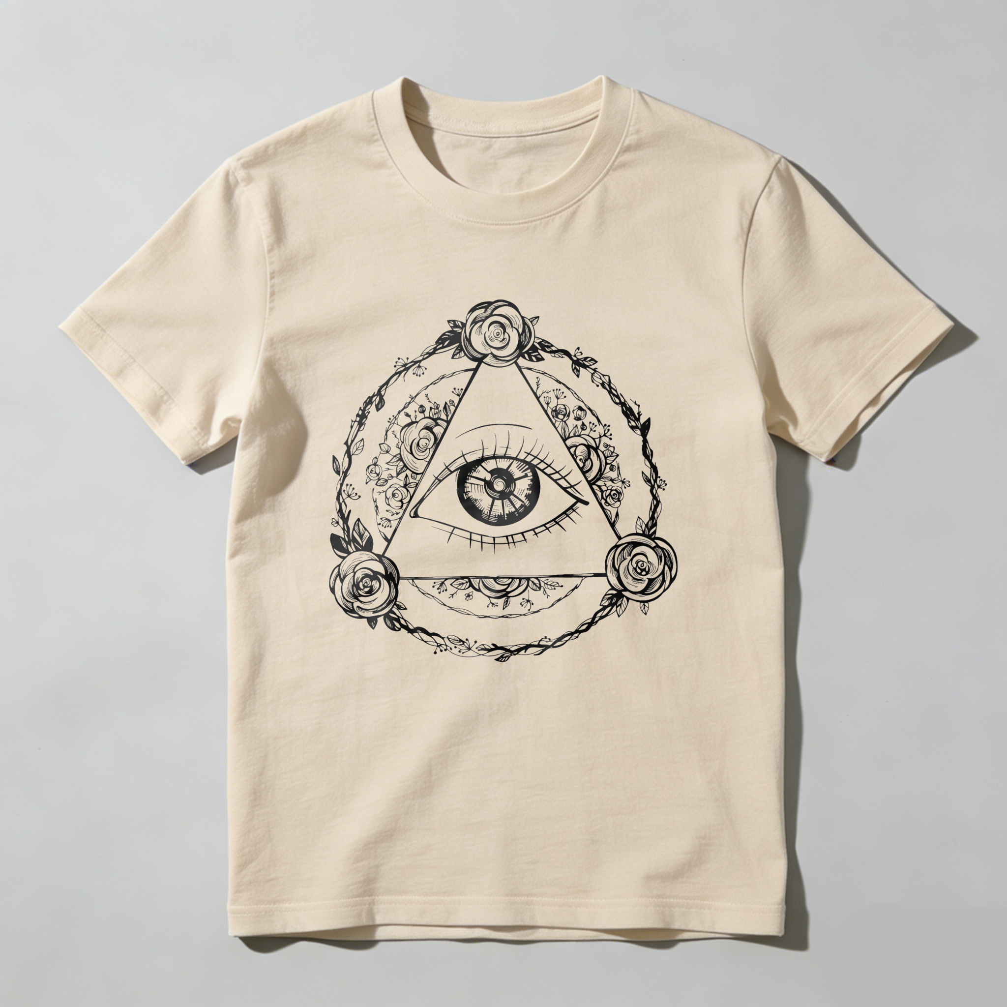 Dorawear™ All Seeing Eye With Roses And Chains T Shirt
