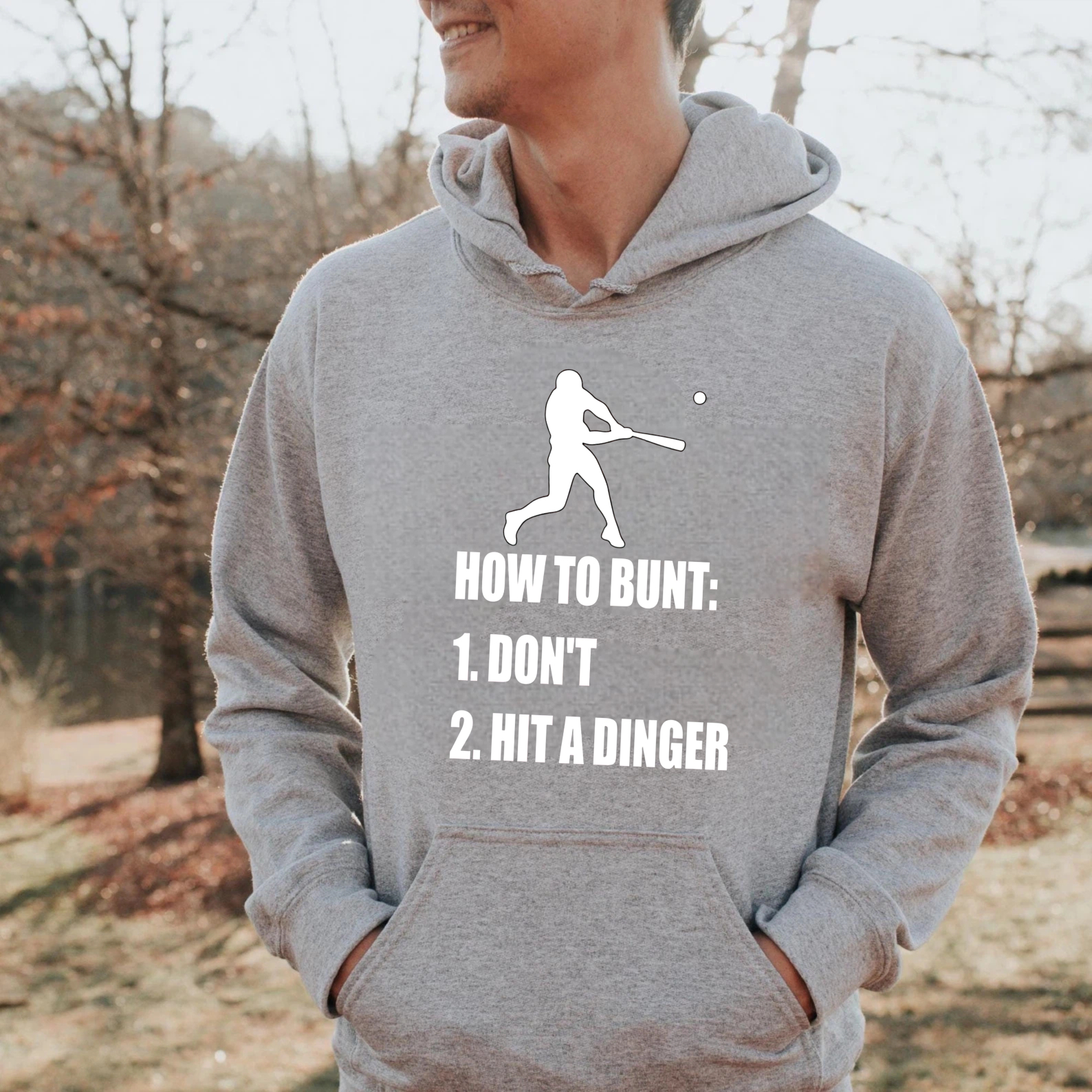 Dorawear™ How To Bunt Dont Hit A Dinger Baseball Hoodie Sweatshirt Funny Sports Gift For Men Women Unisex Casual Wear-Dorawear