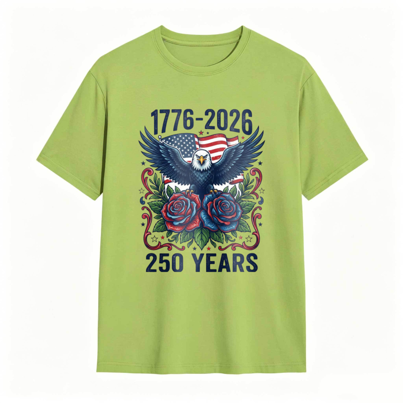 American Eagle With Roses And Flag 1776 2026 250 Years T-shirt