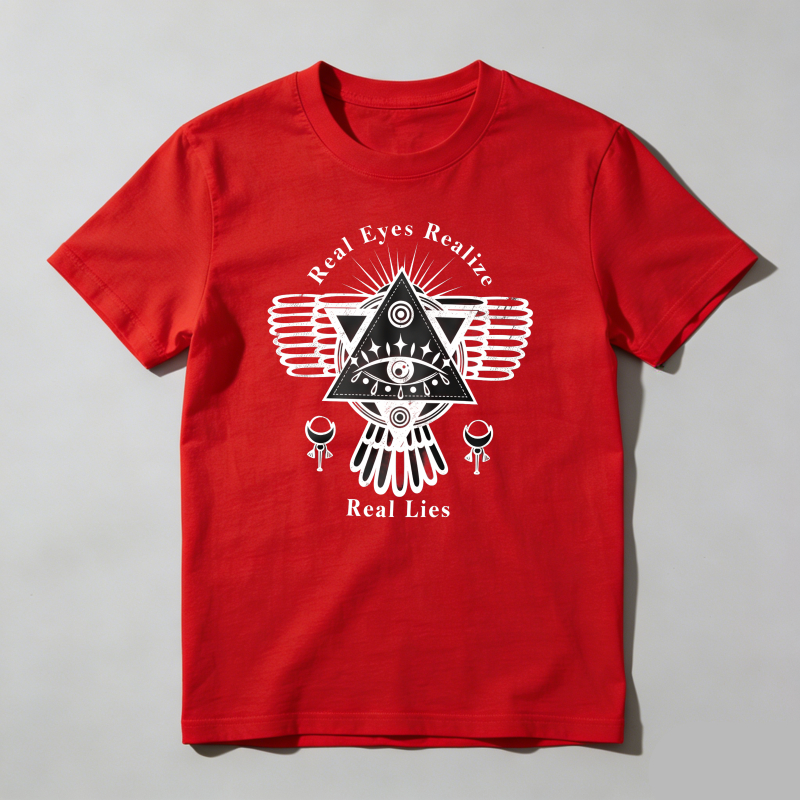 Dorawear™ Real Eyes Realize Real Lies Symbol Pattern T Shirt