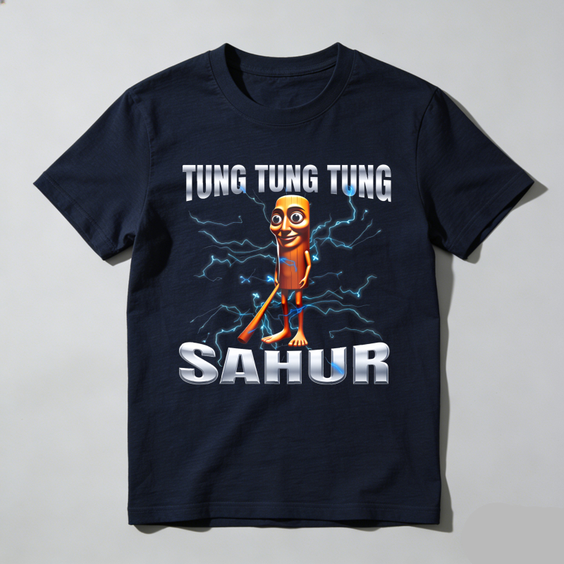 Dorawear™ Unisex Cotton Graphic T Shirt Featuring Tung Tung Tung Sahur Design Comfortable Trendy Casual Tee