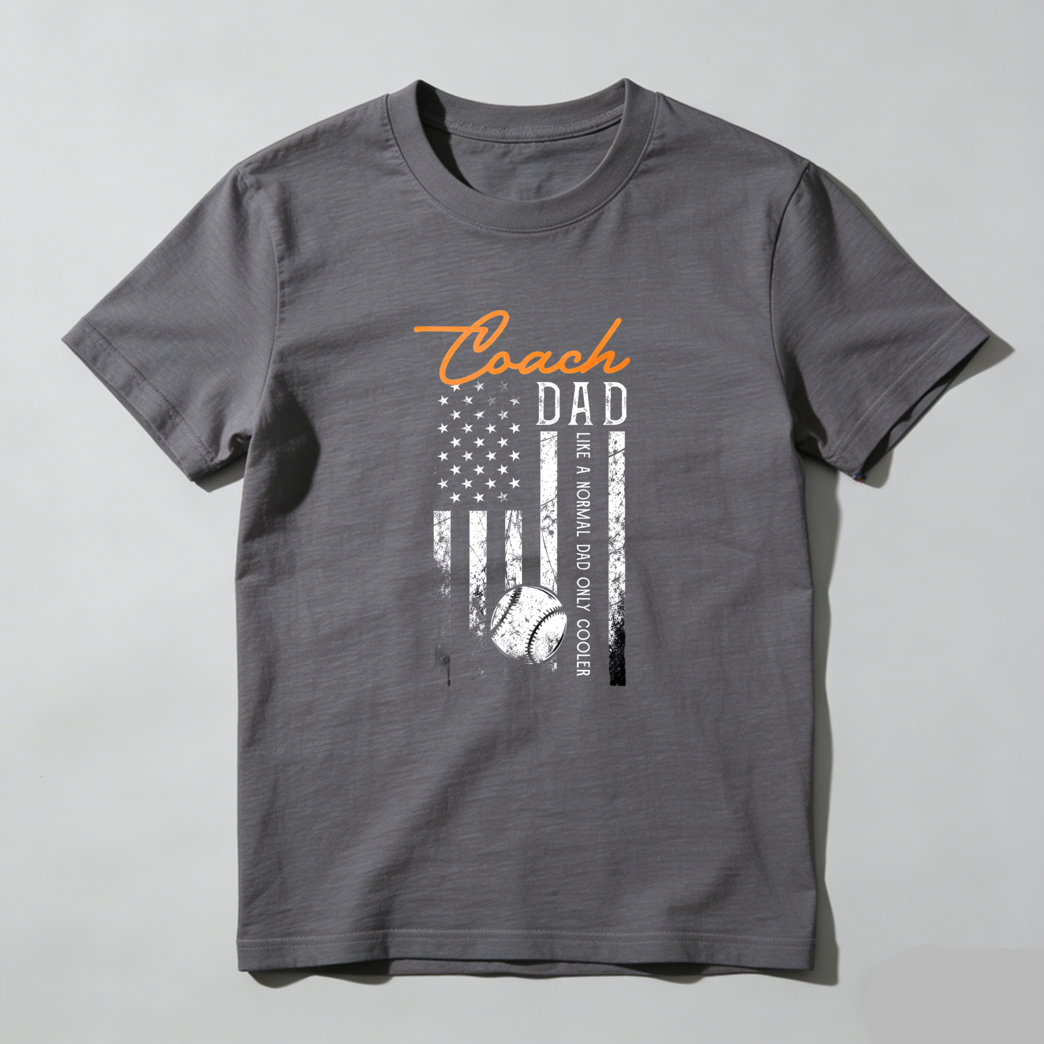 Dorawear™ Coach Dad American Flag Baseball  T Shirt-Dorawear