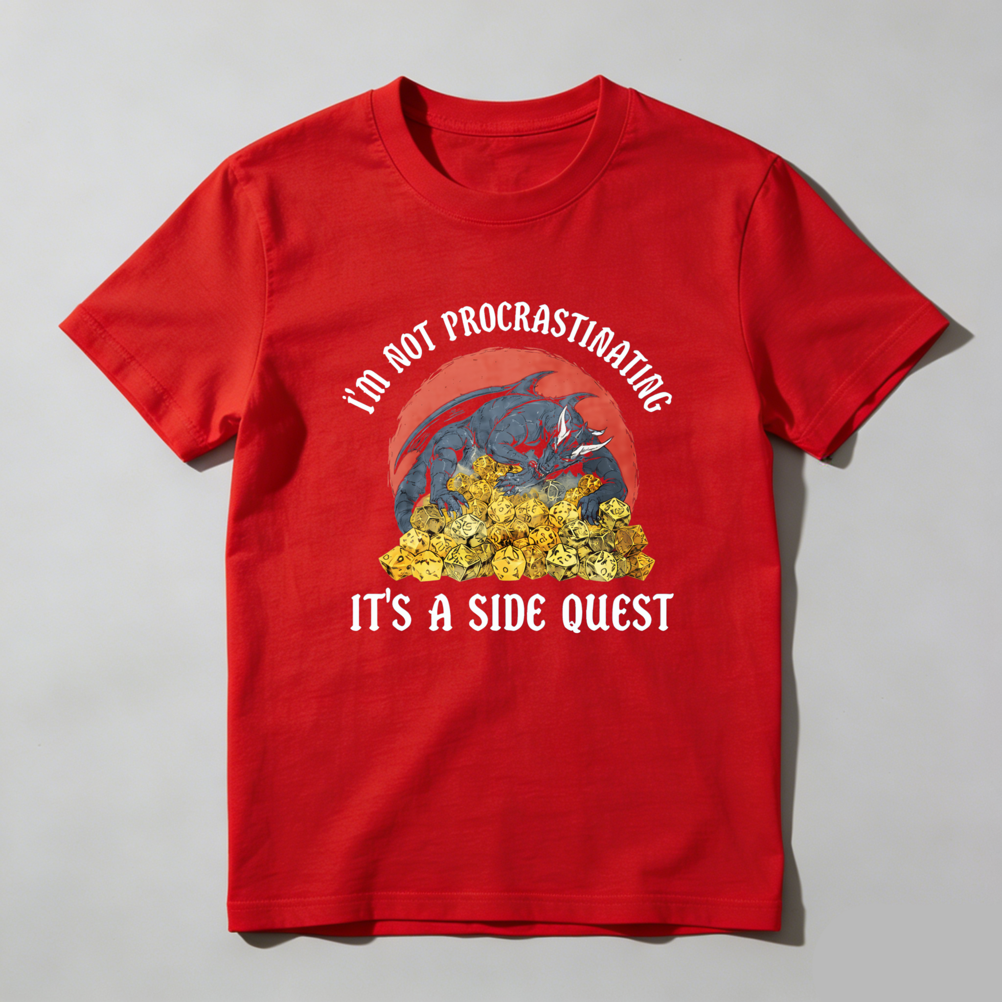 Dorawear™ Dragon Hoard Procrastination Side Quest Pure Cotton Short Sleeve T-Shirt-Dorawear