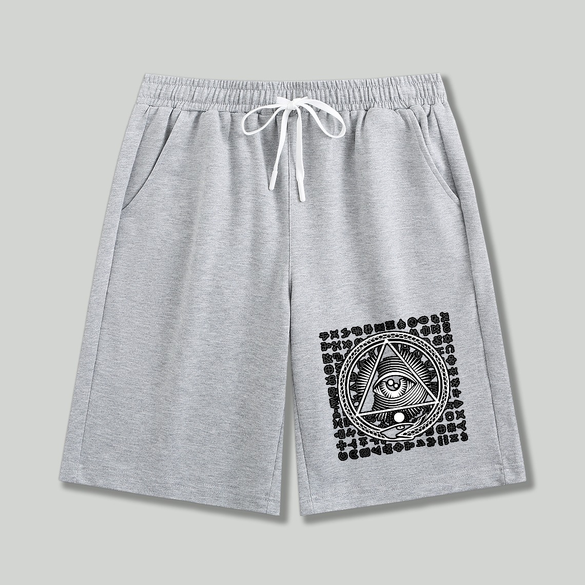 Dorawear™ All Seeing Eye Symbol With Ancient Text Shorts-Dorawear