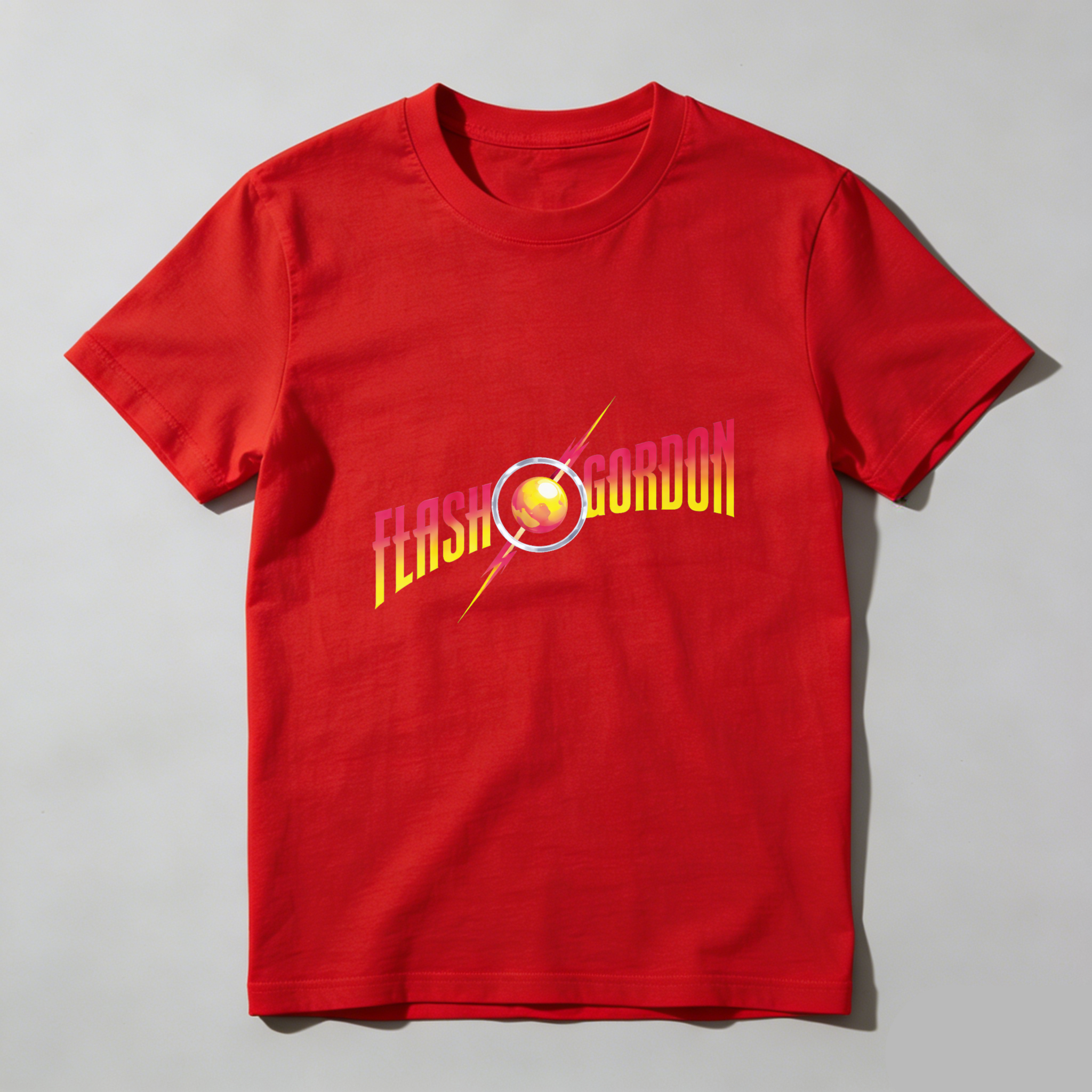 Dorawear™ Flash Gordon Logo Design Pure Cotton Short Sleeve T Shirt-Dorawear