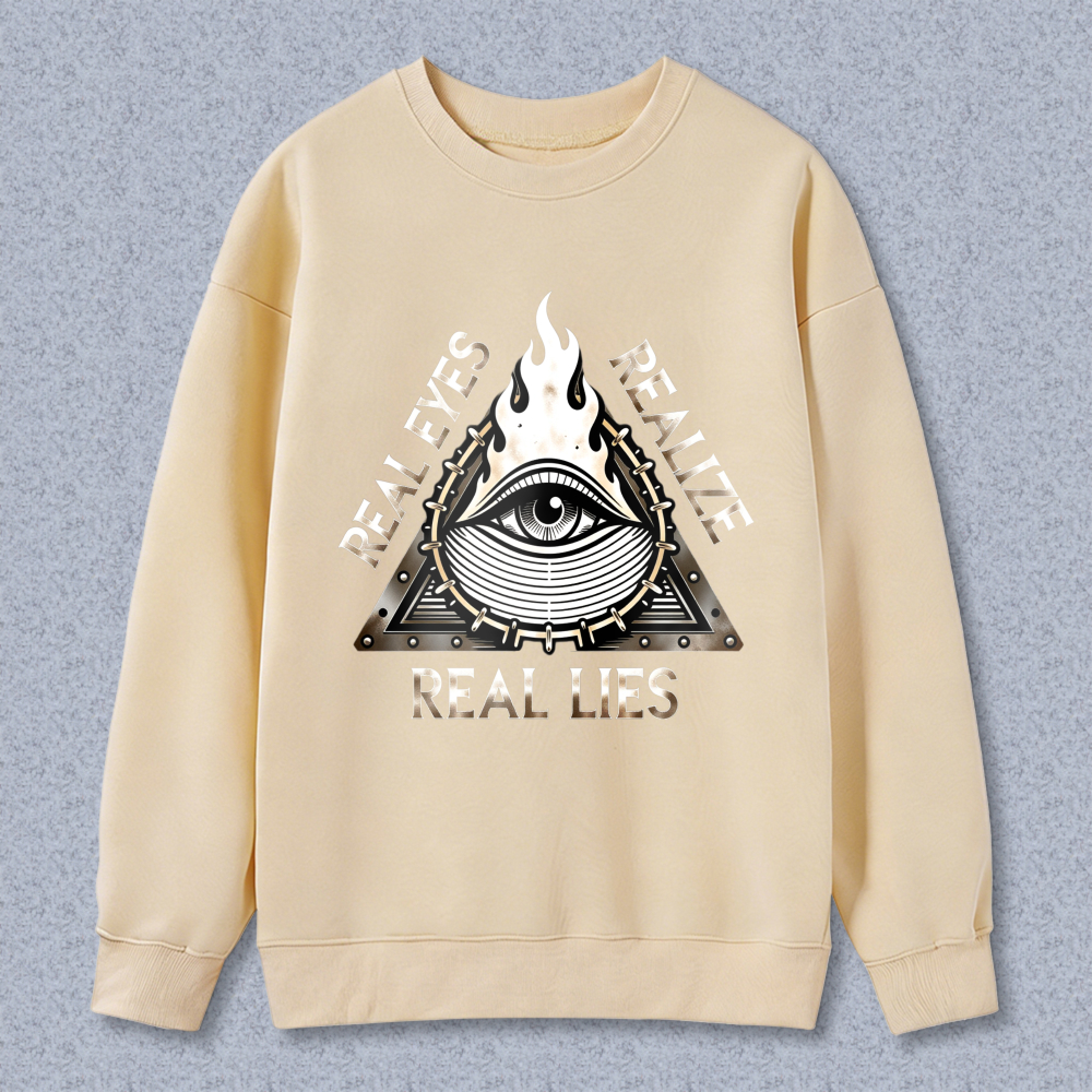 Dorawear™ All Seeing Eye Pyramid Symbol Real Lies Unisex Classic Sweatshirt