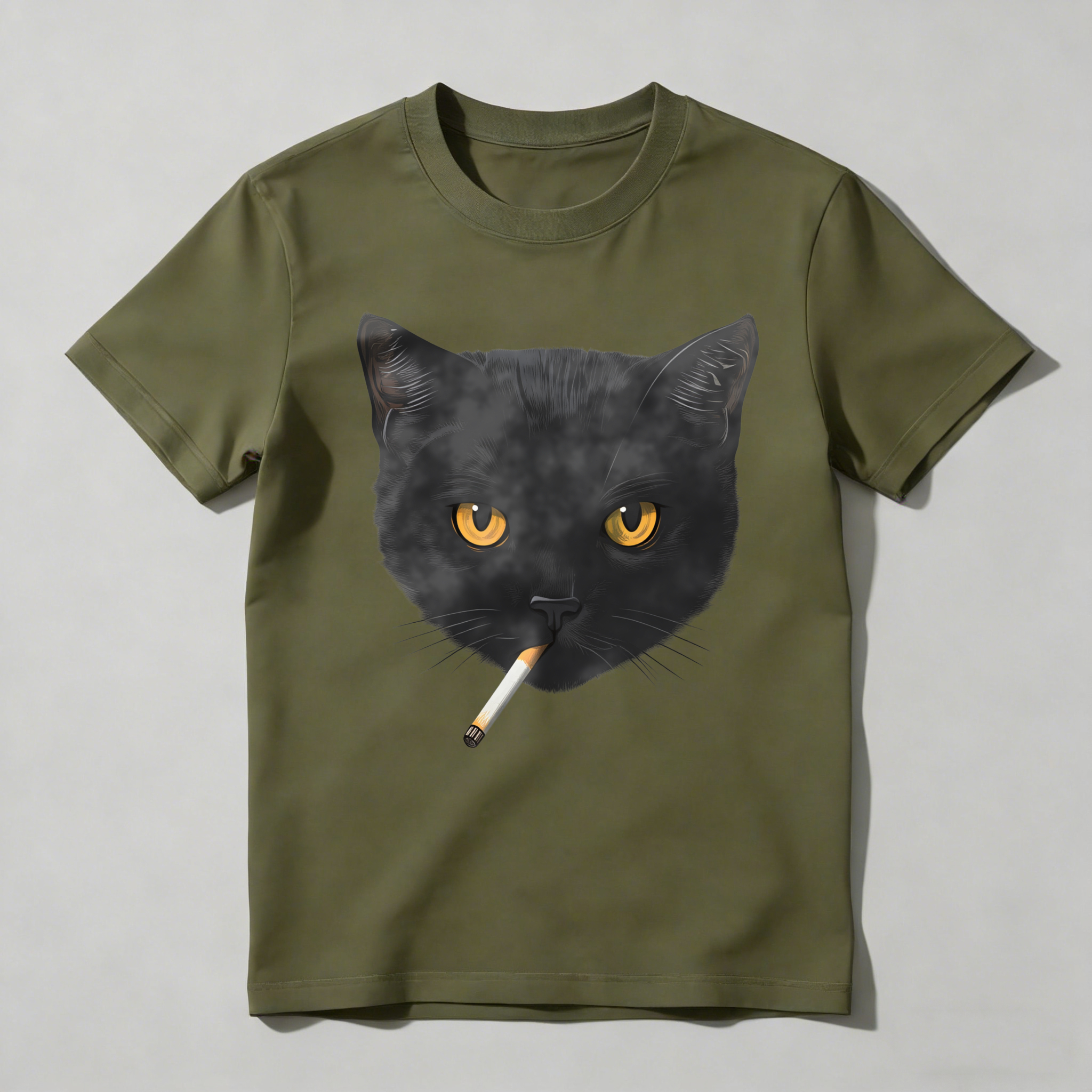 Dorawear™ Black Cat With Cigarette In Mouth T Shirt