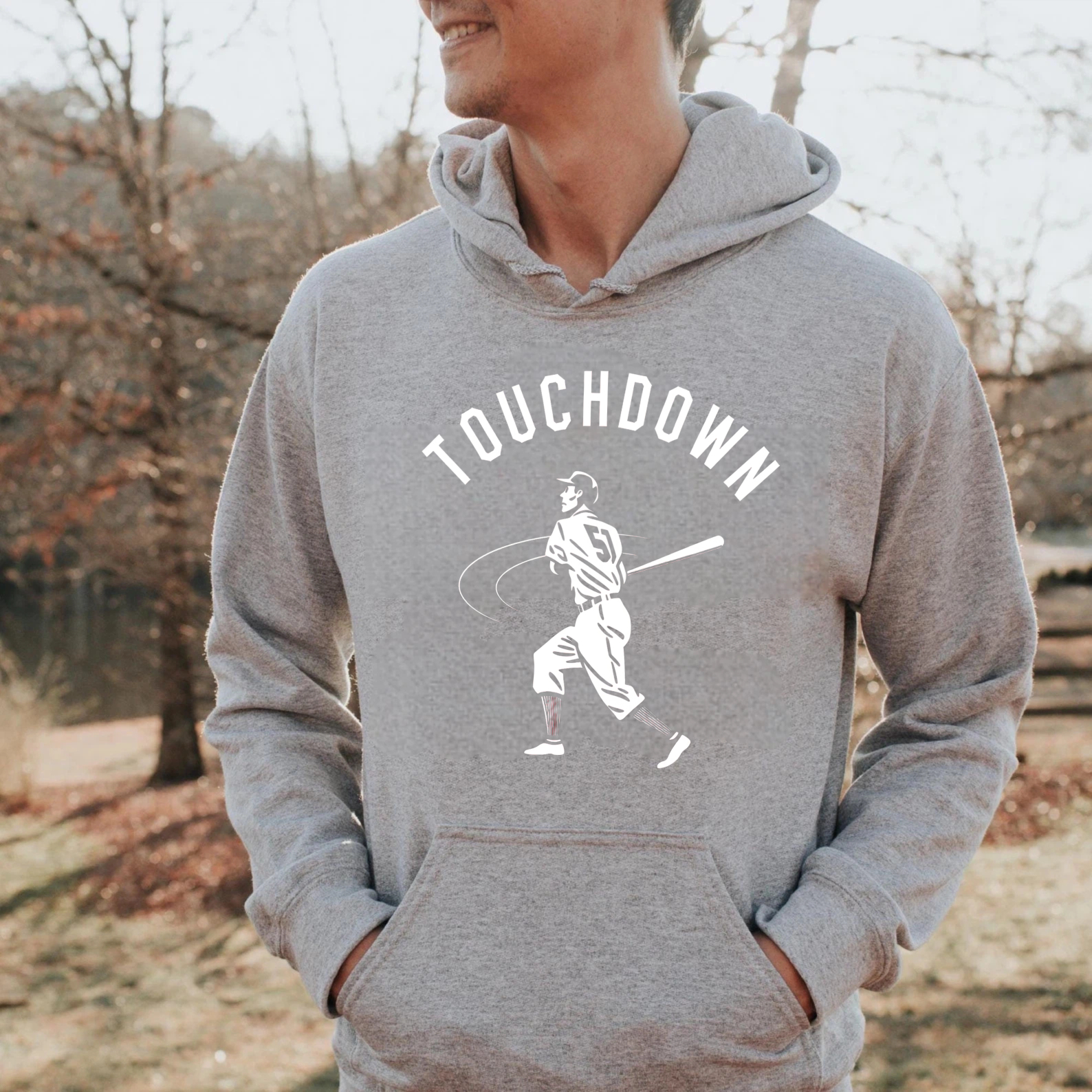 Dorawear™ Touchdown Baseball Player Hoodie Black Sport Sweatshirt Unisex Casual Wear-Dorawear