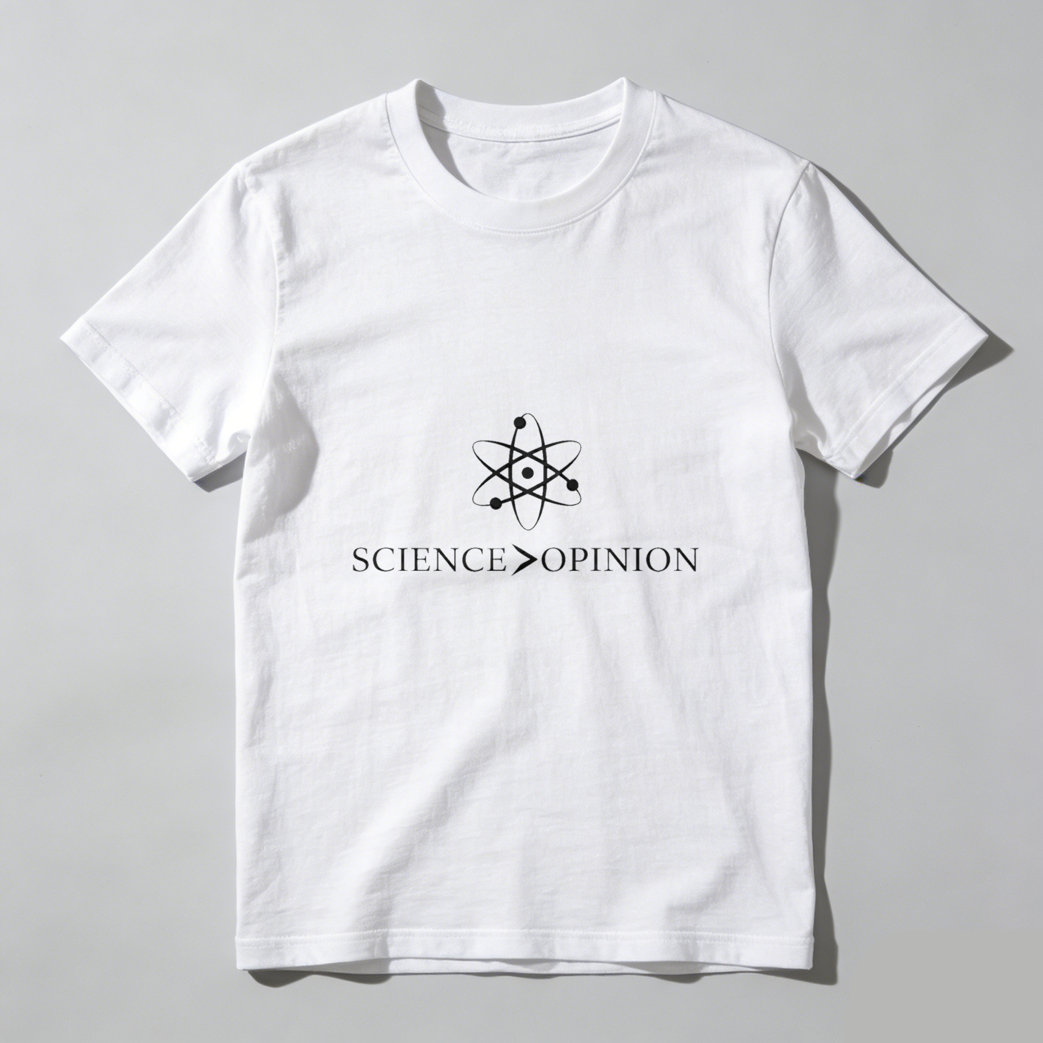 Dorawear™ Science Greater Than Opinion Atom Symbol Pure Cotton Short Sleeve T Shirt-Dorawear