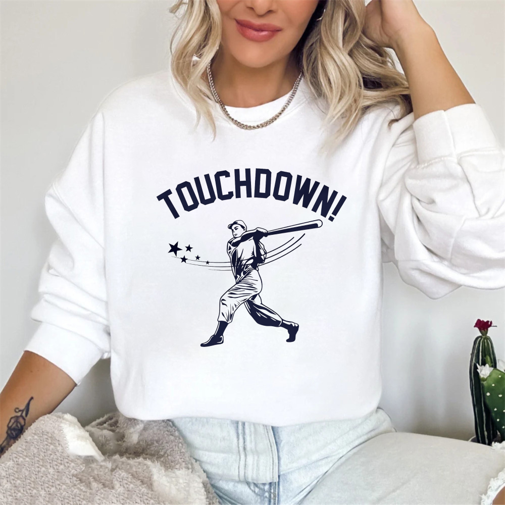 Dorawear™ Touchdown Baseball Player With Bat And Stars Unisex Classic Sweatshirt