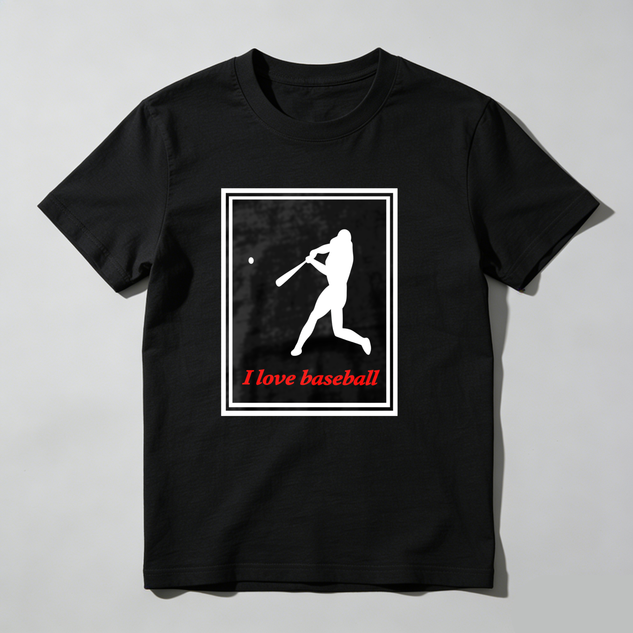 Dorawear™ Baseball Player Silhouette With Text I Love Baseball  T Shirt