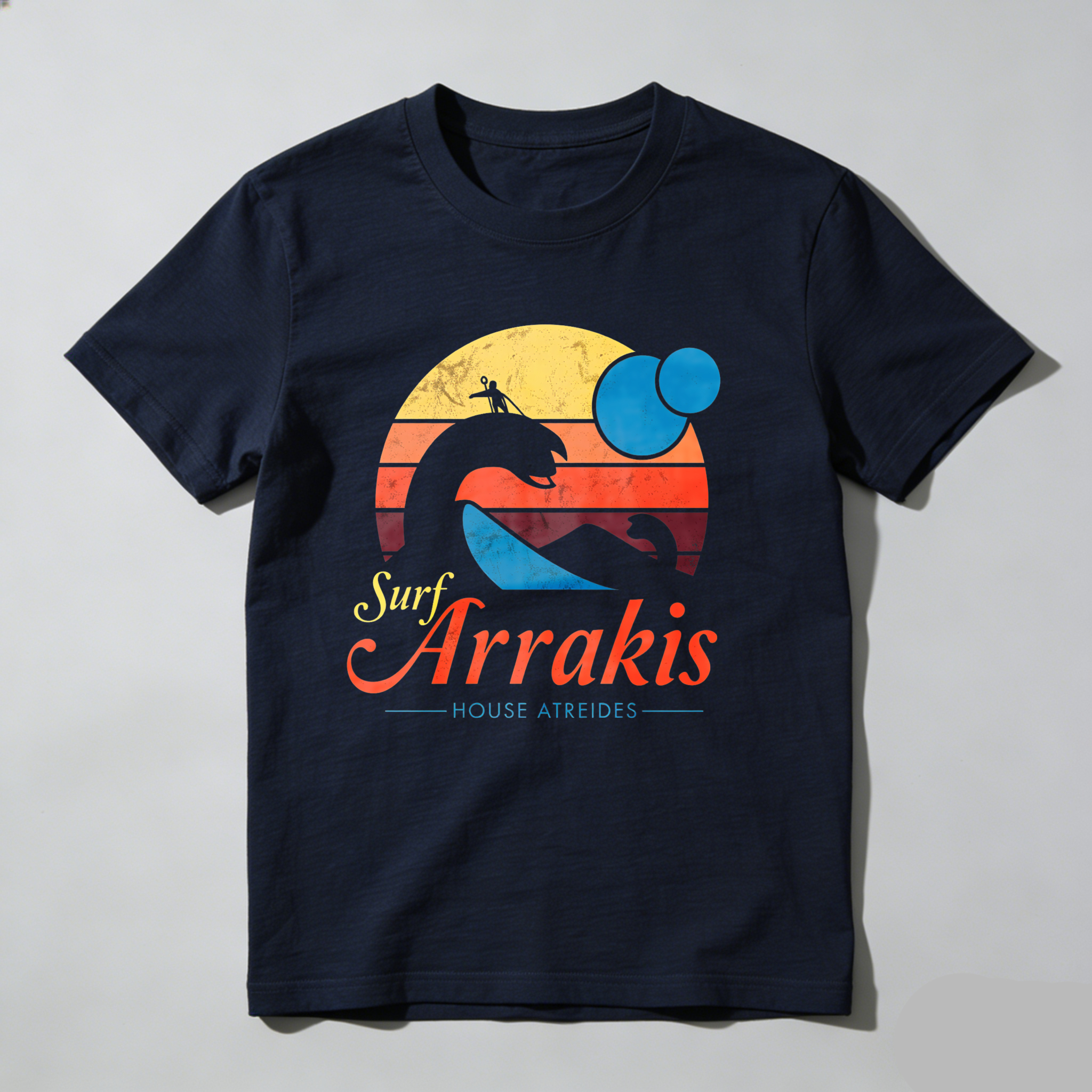 Dorawear™ Surf Arrakis House Atreides Sunset Wave Rider T Shirt