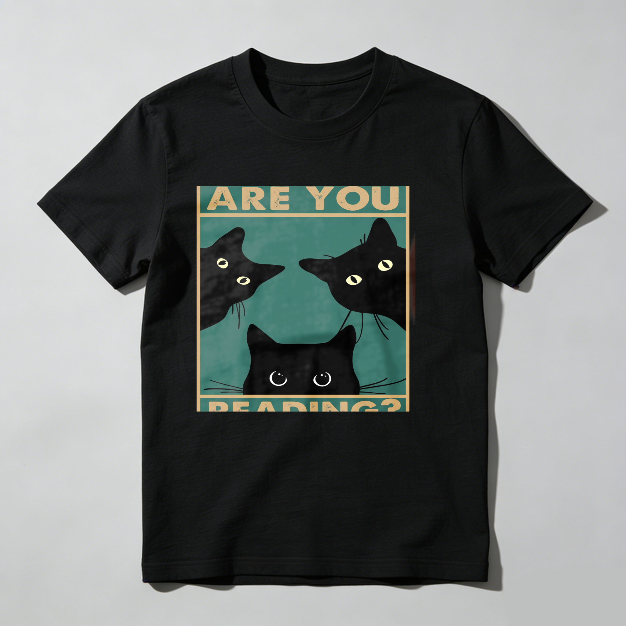 Dorawear™ Are You Reading Three Black Cats T Shirt
