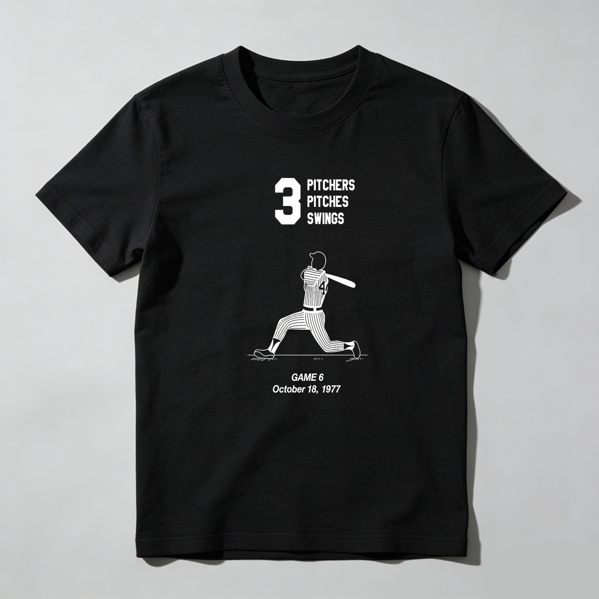 Dorawear™ Three Pitchers Pitches Swings Game Six October Sixteen Nineteen Seventy Seven  T Shirt
