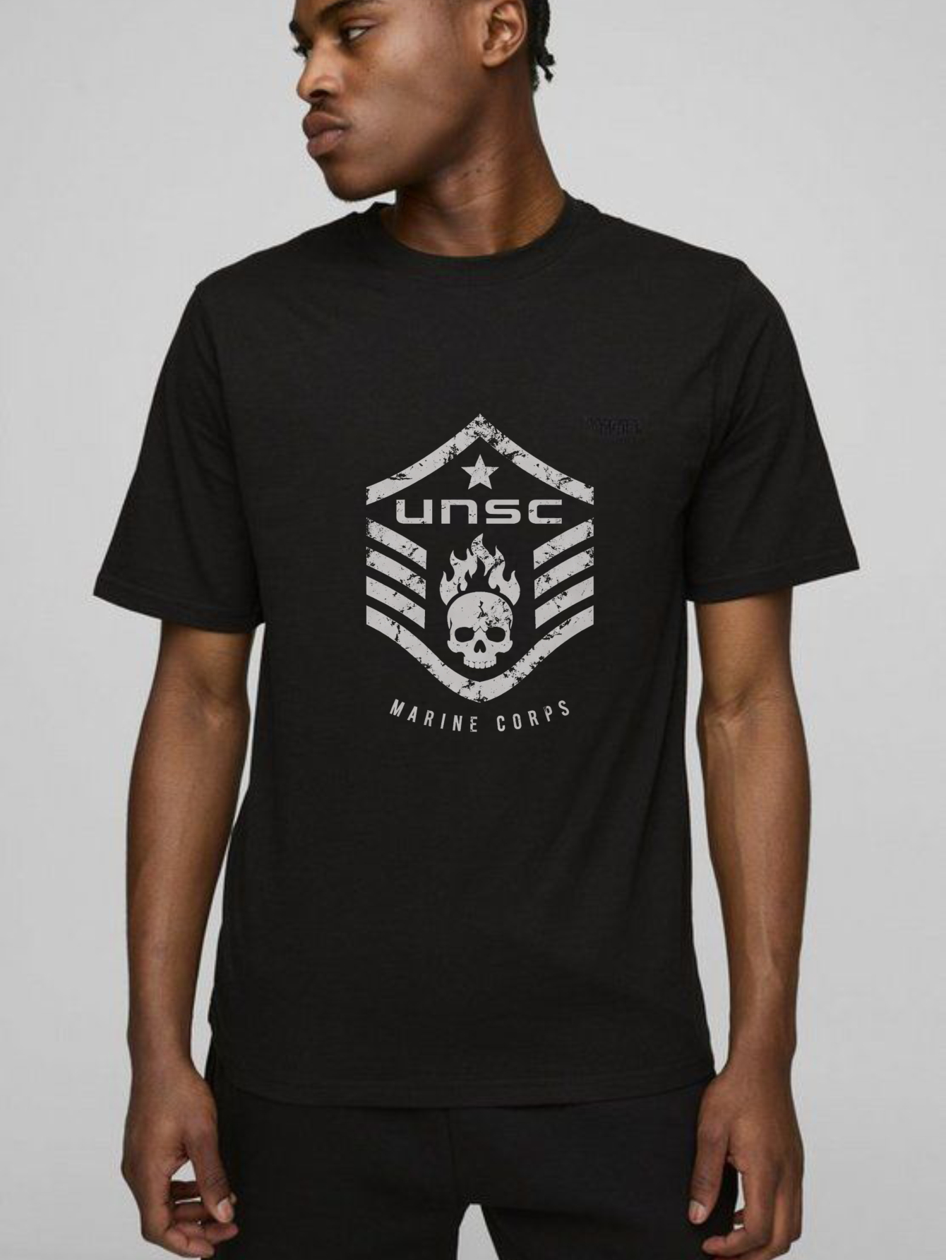 Dorawear™ Unsc Marine Corps Emblem Pure Cotton Short Sleeve T Shirt-Dorawear
