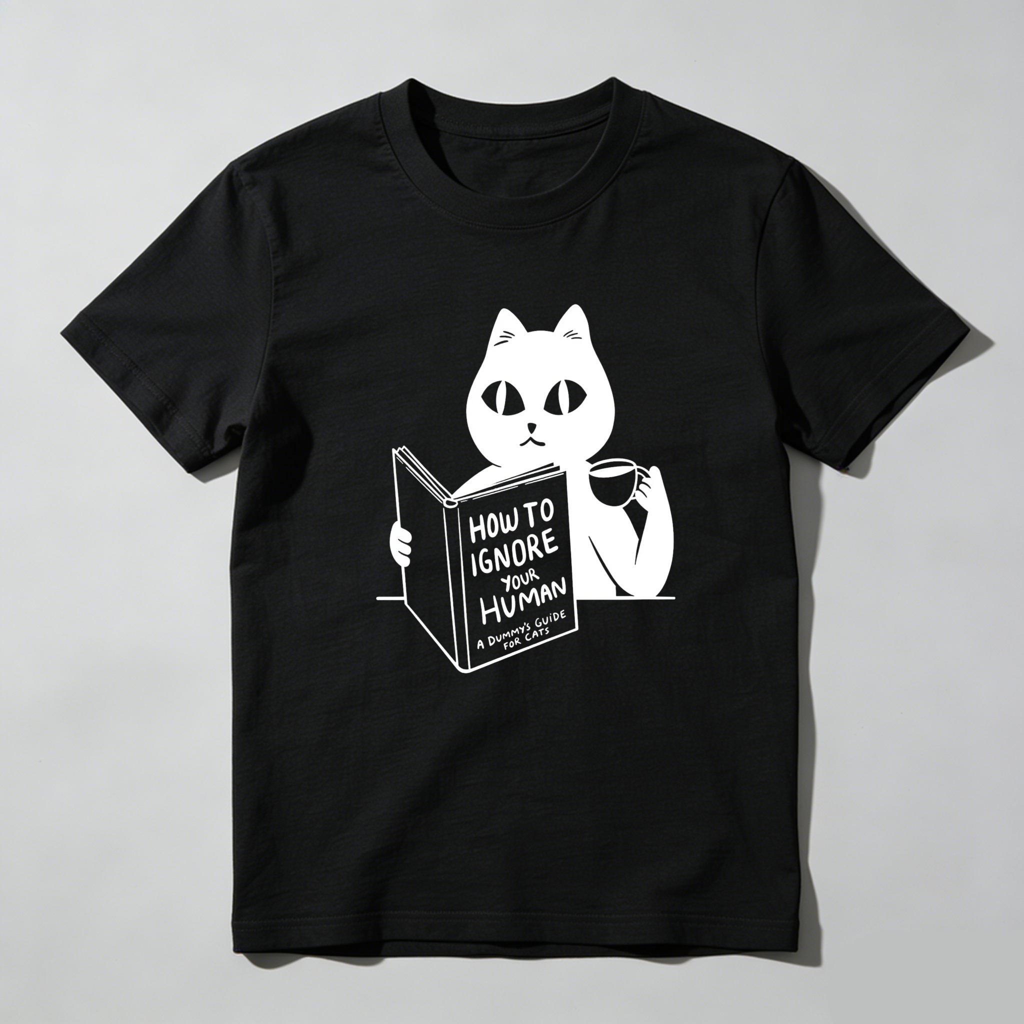 Dorawear Cat Reading Book How To Ignore Your Human T Shirt