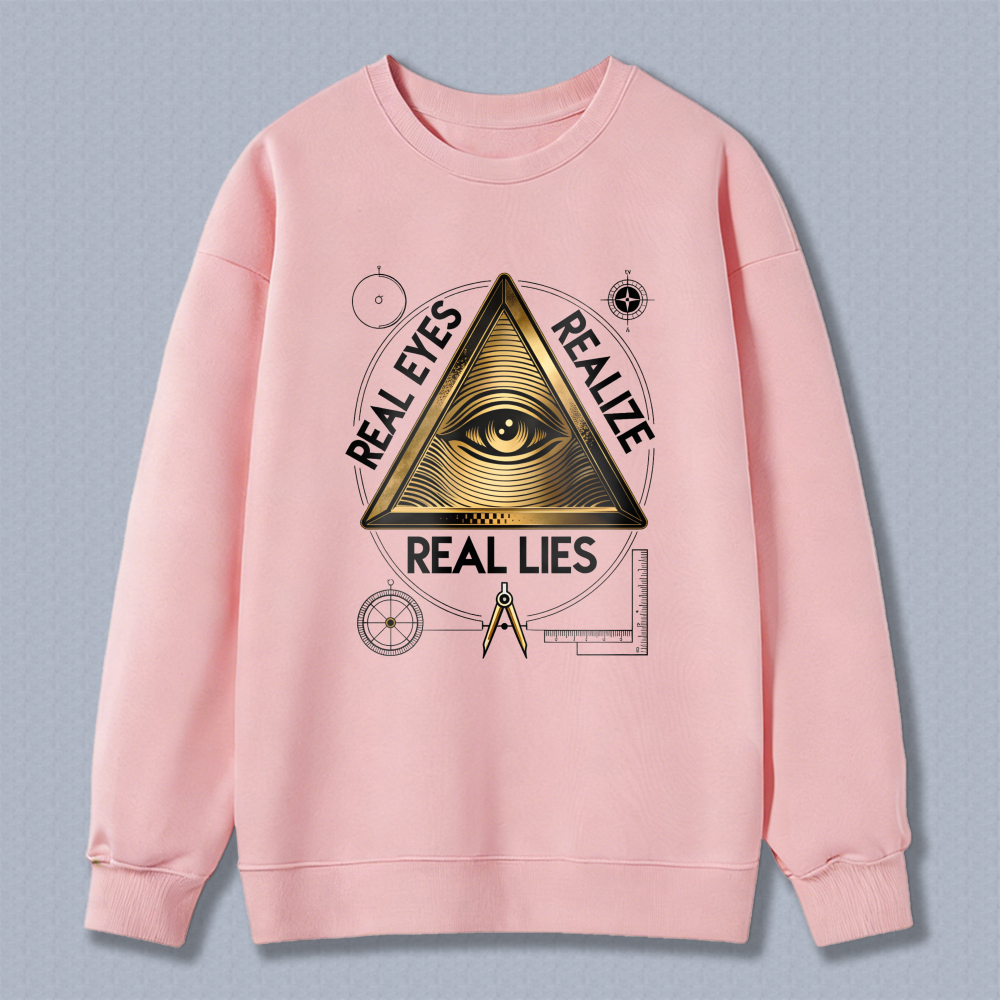 Dorawear™ All Seeing Eye Pyramid Real Eyes Realize Real Lies Symbol Unisex Classic Sweatshirt