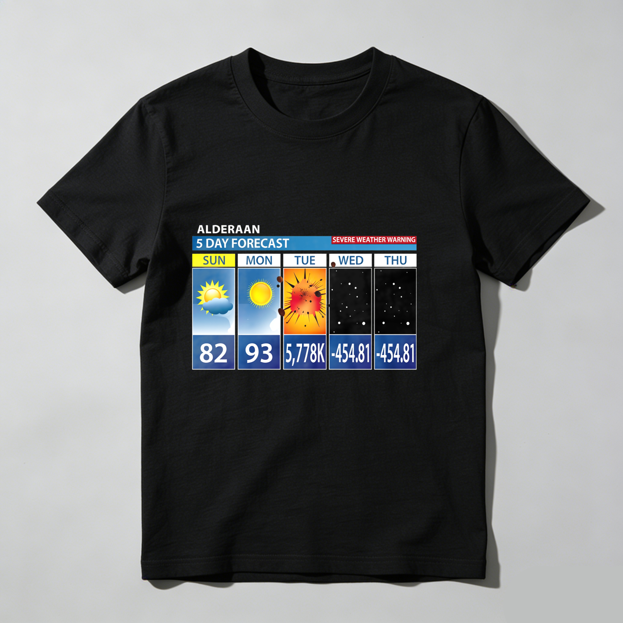 Dorawear™ Alderaan Weather Forecast With Extreme Temperatures T Shirt