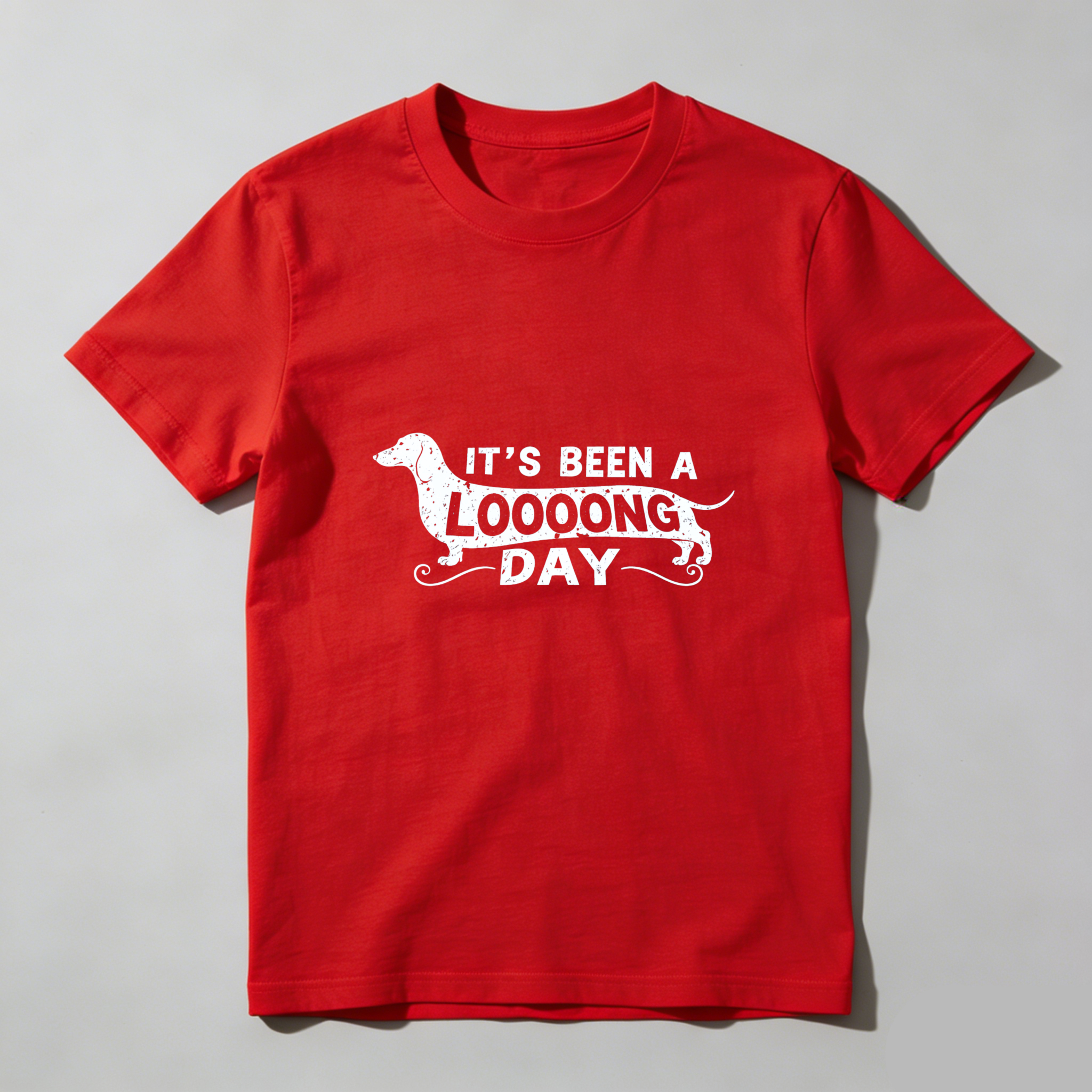 Dorawear™ Its Been A Looong Day Dachshund Pure Cotton Short Sleeve T Shirt-Dorawear