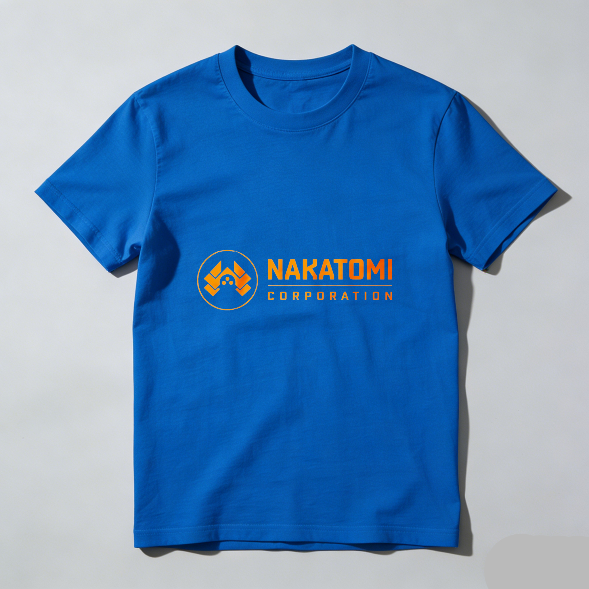Dorawear Nakatomi Corporation Logo Orange Print Pure Cotton Short Sleeve T Shirt