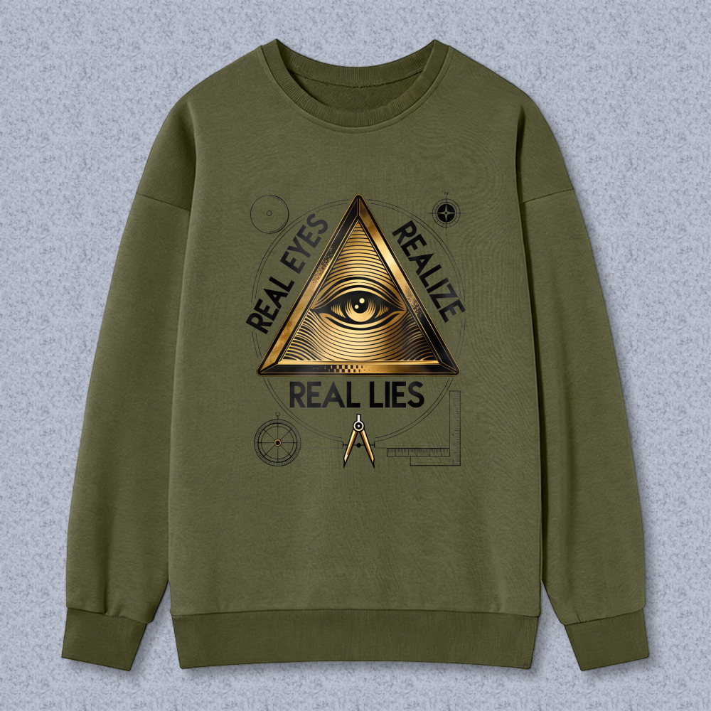 Dorawear™ All Seeing Eye Pyramid Real Eyes Realize Real Lies Symbol Unisex Classic Sweatshirt