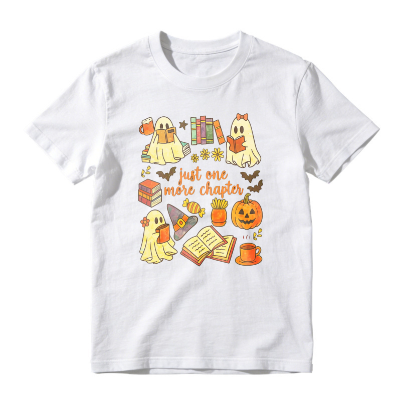 Cute Ghosts Reading Books Just One More Chapter Halloween, Unisex Classic T-shirt