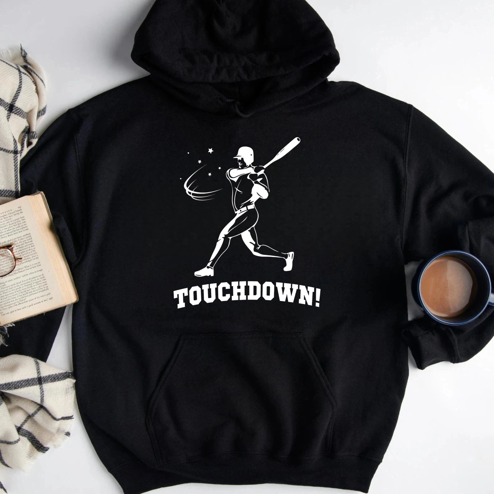 Dorawear™ Baseball Player Touchdown Hoodie Sport Graphic Sweatshirt Unisex Casual Wear