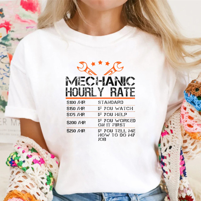 Mechanic Hourly Rate Chart With Wrenches And Stars Unisex Classic T-shirt
