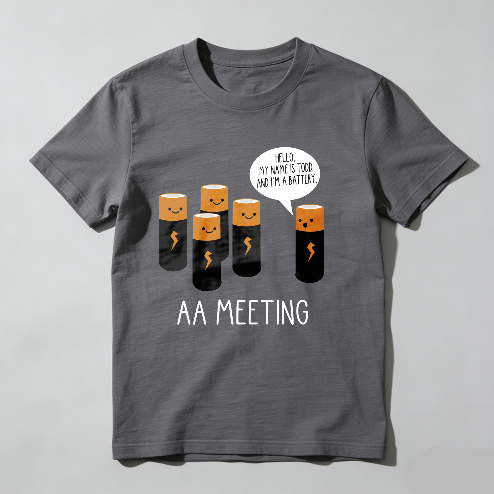 Dorawear™ Battery Characters With Speech Bubble And Text T Shirt
