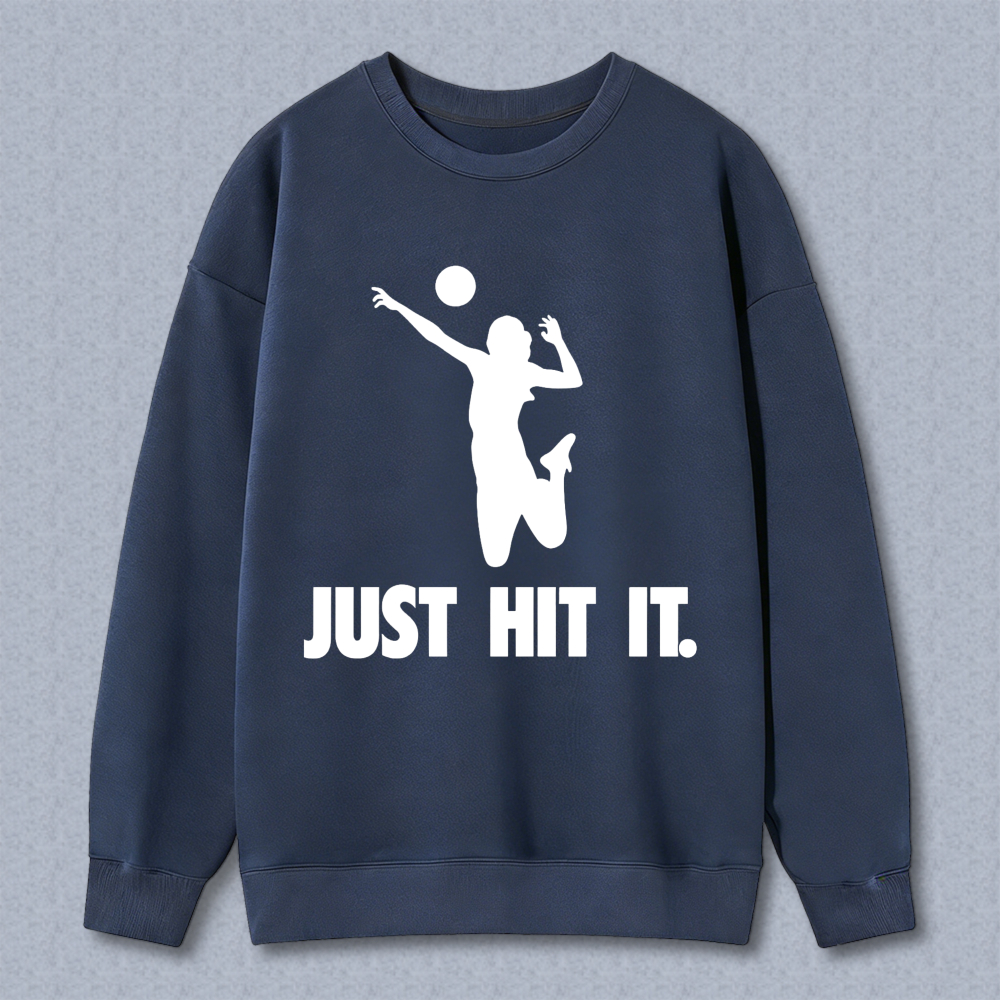 Dorawear™ Volleyball Player Silhouette Just Hit It Unisex Classic Sweatshirt