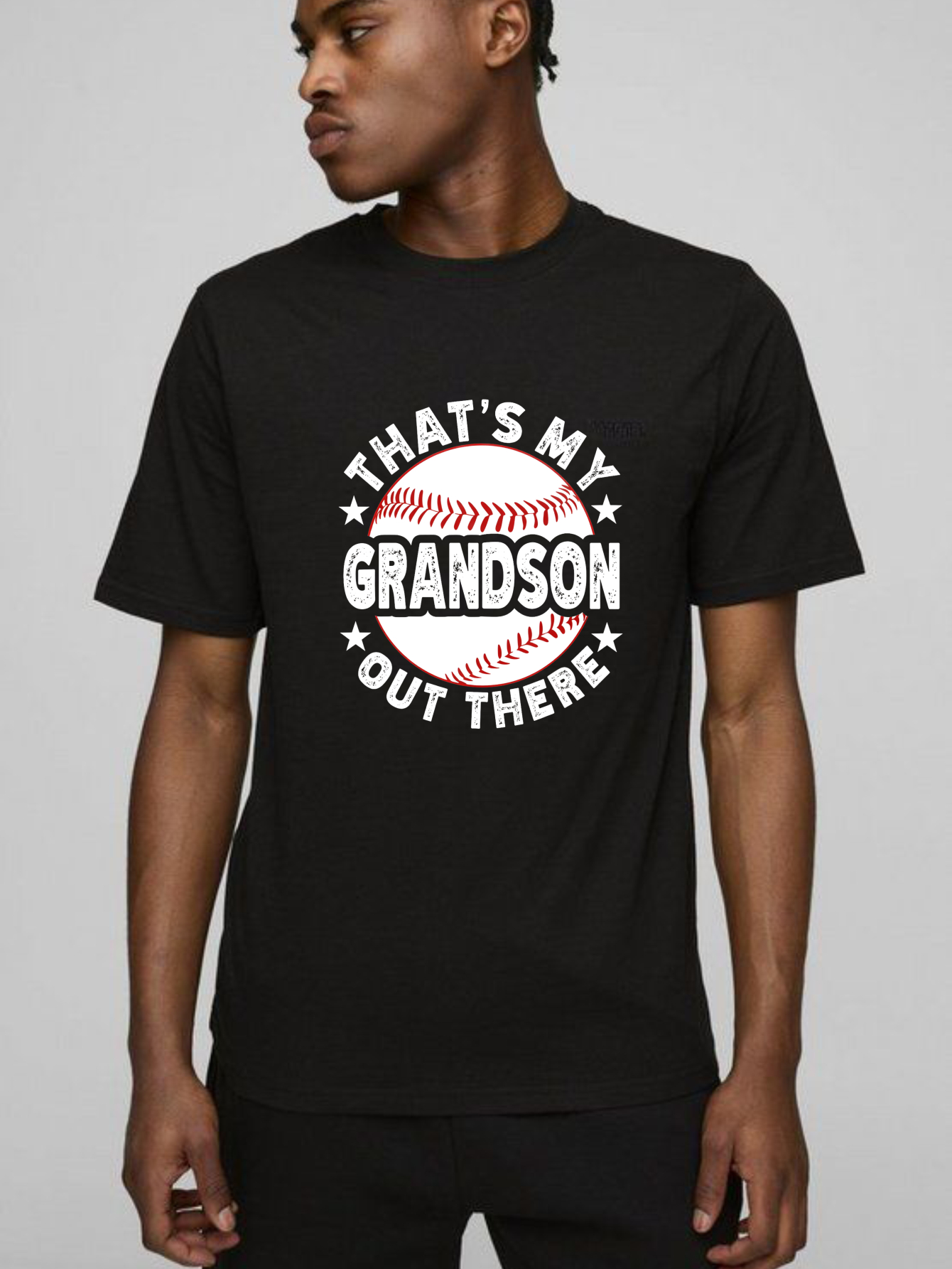 Dorawear™ That's My Grandson Out There Baseball Design  T Shirt-Dorawear