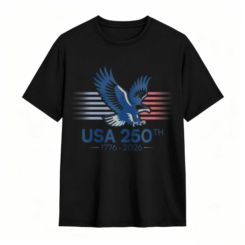 Dorawear™   Eagle And American Flag Design Usa 250th Anniversary 1776 2026 T-shirt
