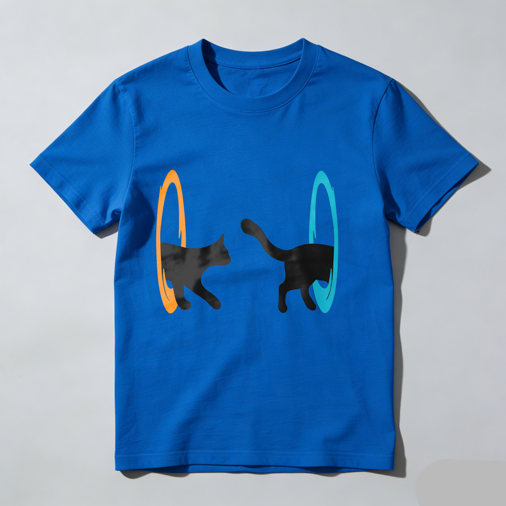 Dorawear™ Orange Circle Black Cat Blue Circle T Shirt
