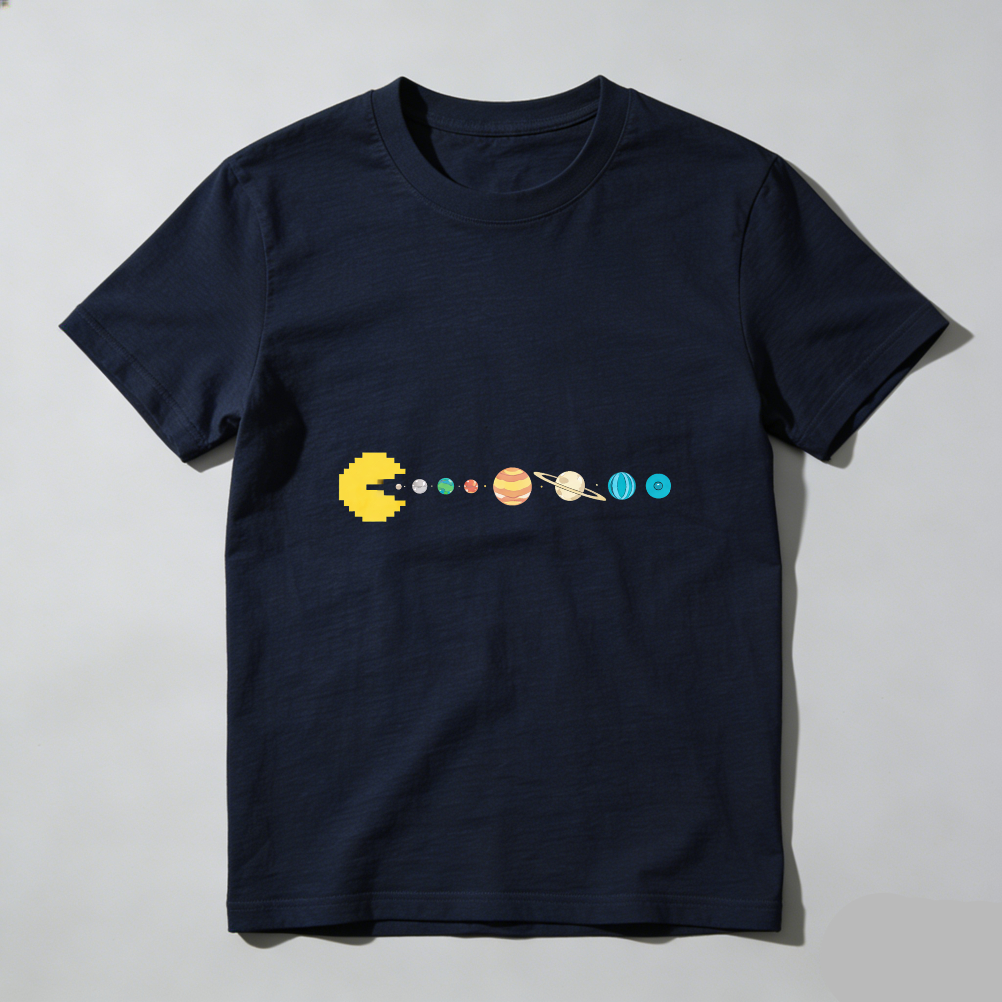 Dorawear™ Pacman Solar System Pure Cotton Short Sleeve T Shirt-Dorawear
