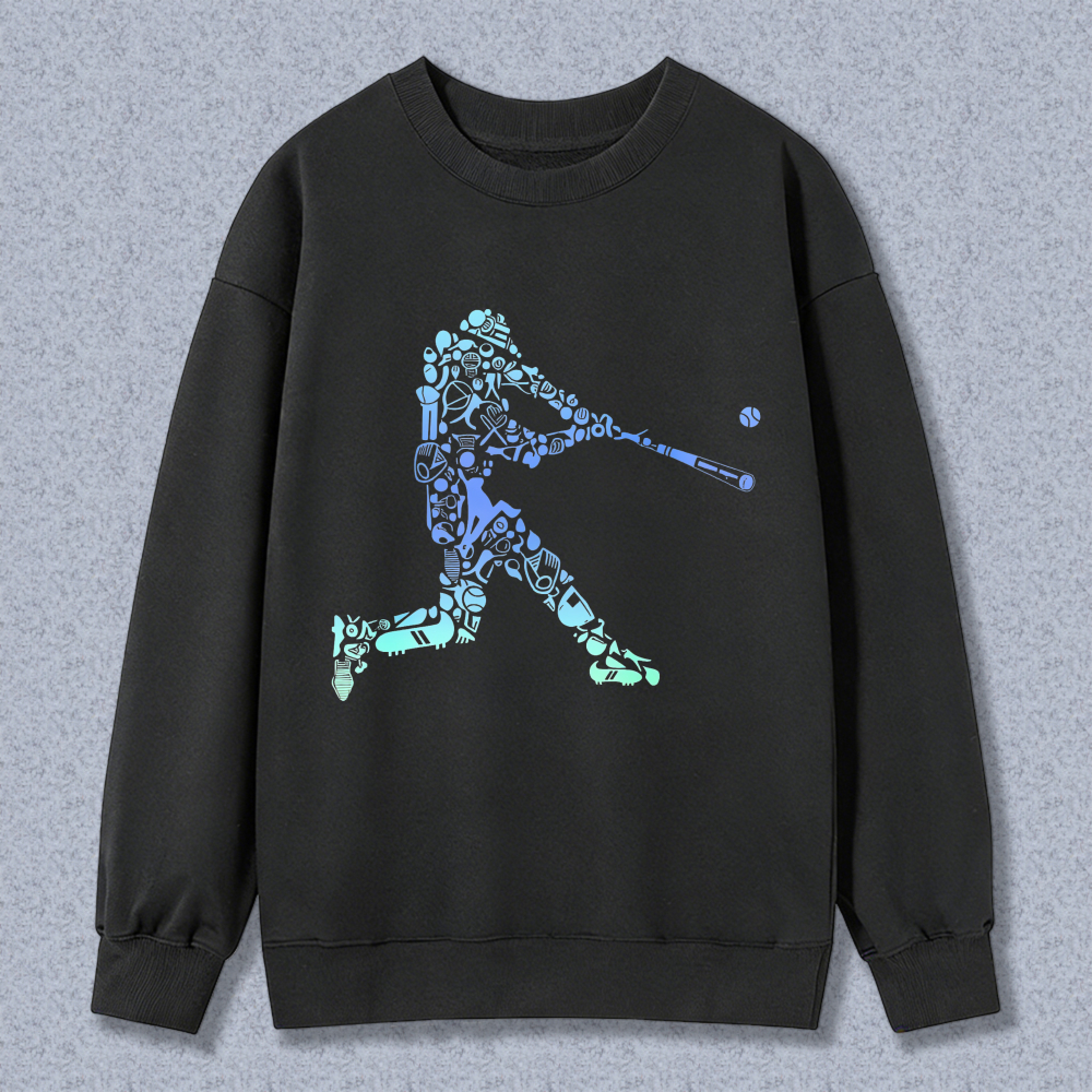 Dorawear™ Baseball Player With Gear Pattern Unisex Classic Sweatshirt