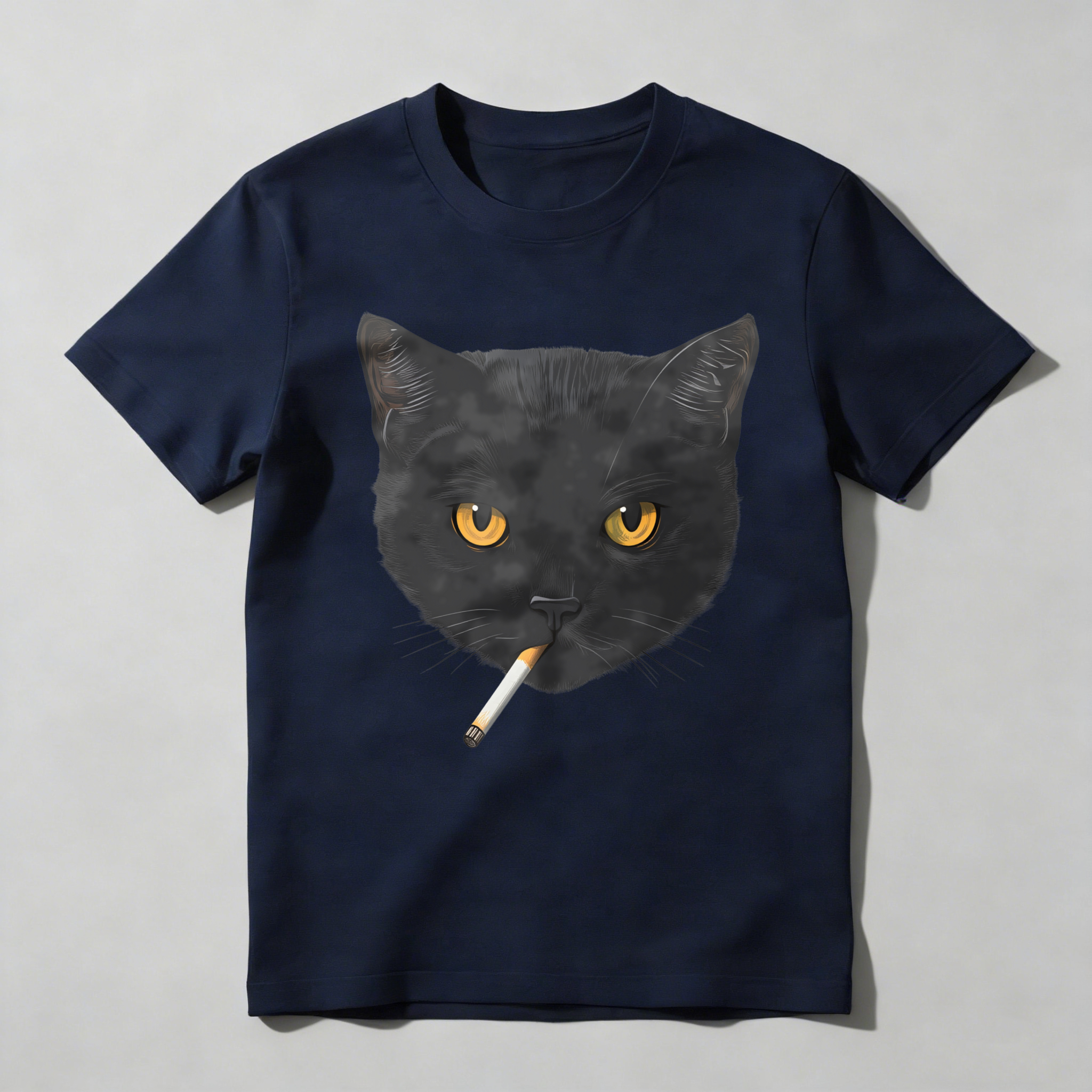 Dorawear™ Black Cat With Cigarette In Mouth T Shirt