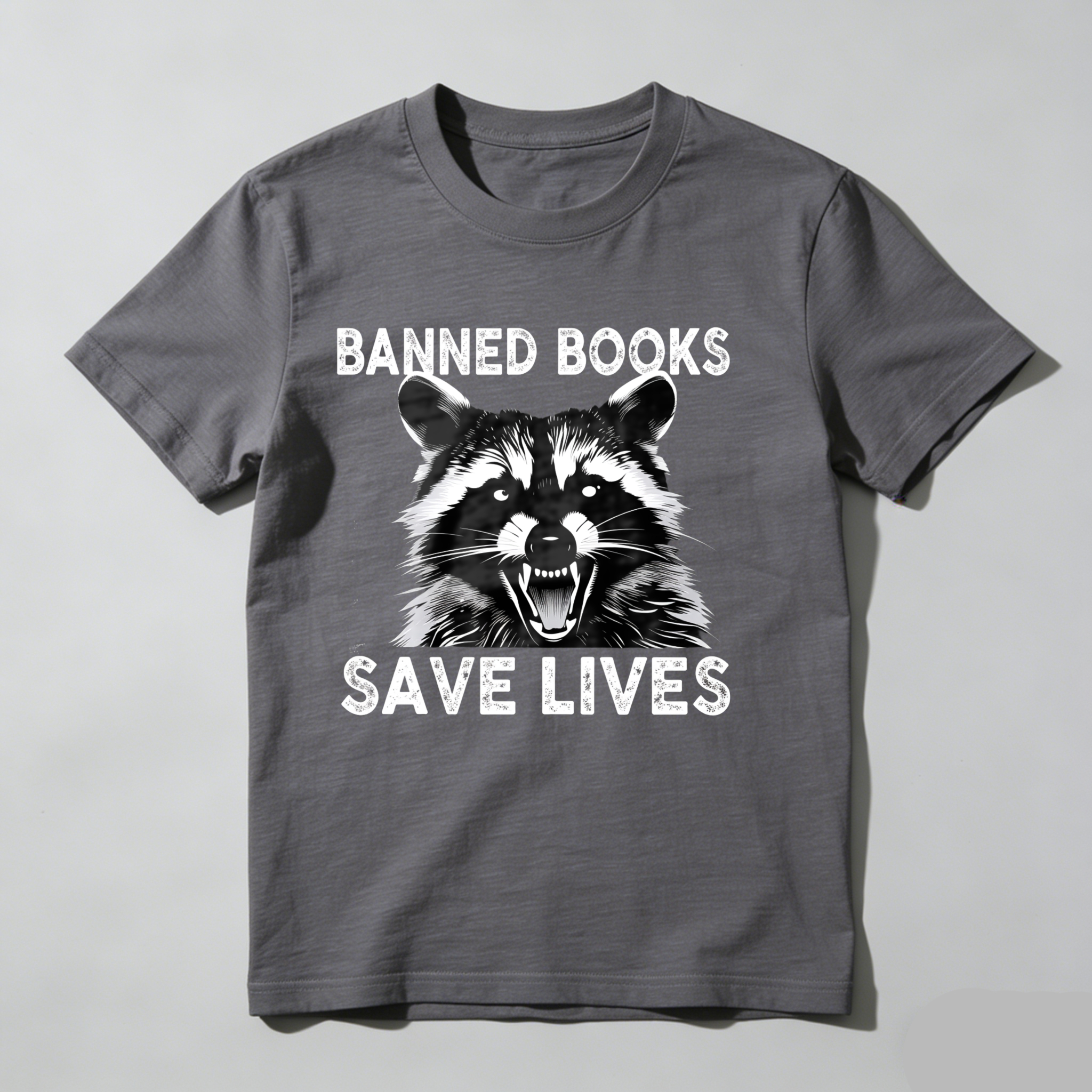 Dorawear™ Banned Books Save Lives Raccoon Face T Shirt