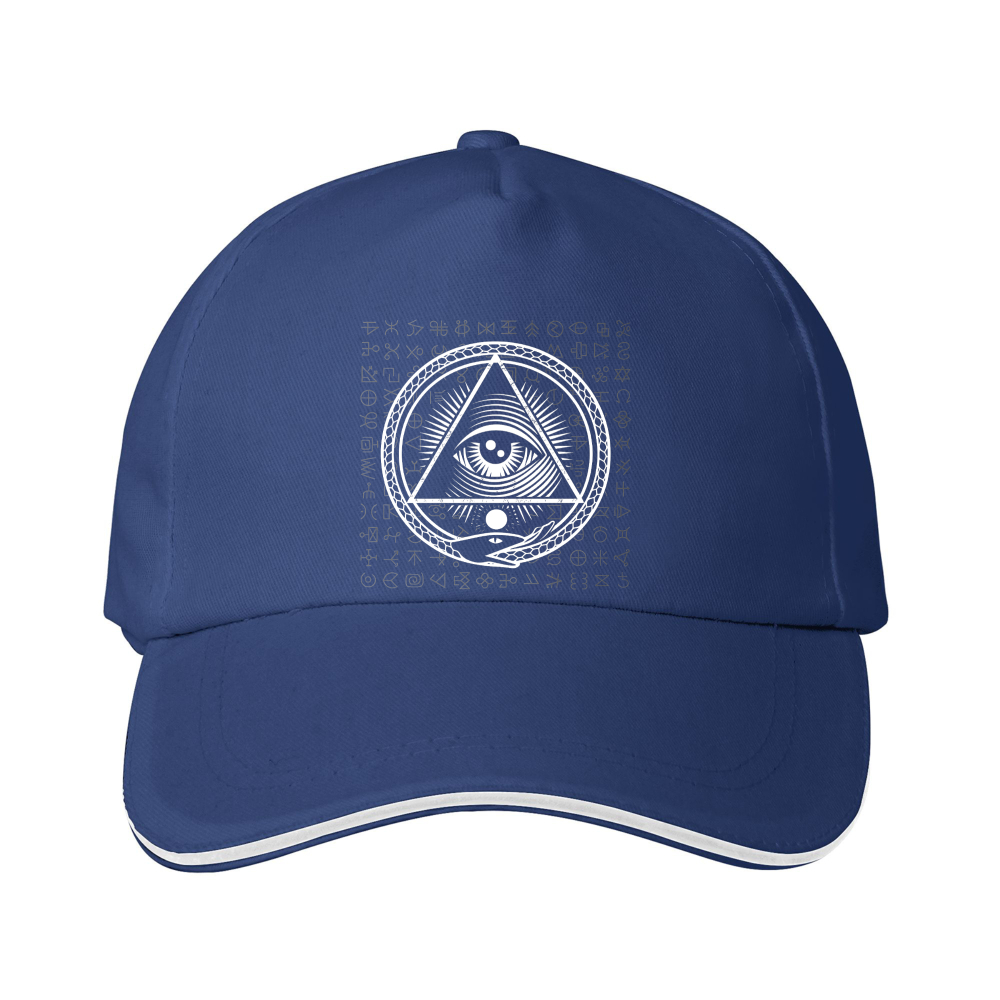 Dorawear™  Baseball Cap With All Seeing Eye And Symbolic Text And Fashion Statement