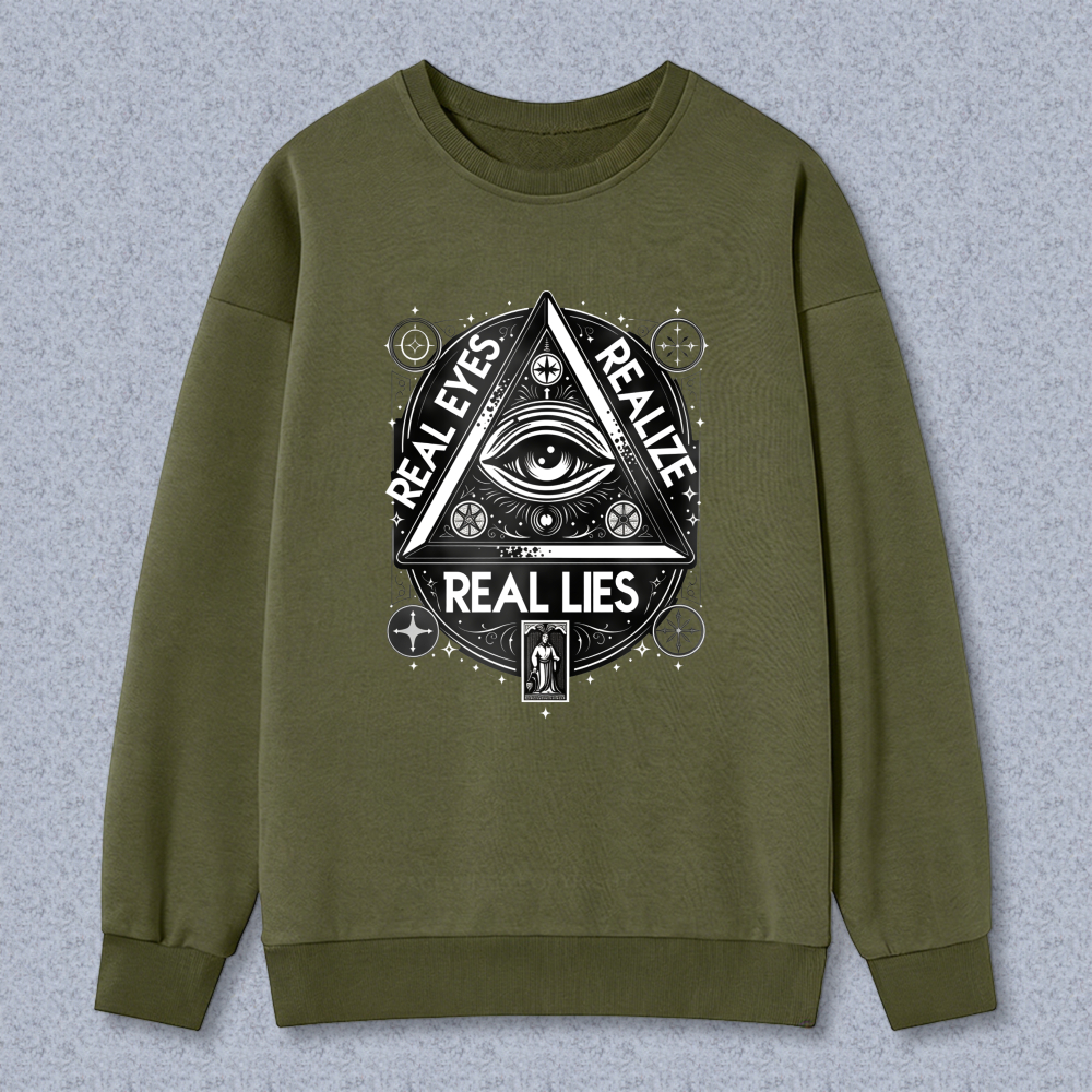 Dorawear™ All Seeing Eye Symbol Real Eyes Real Lies Unisex Classic Sweatshirt