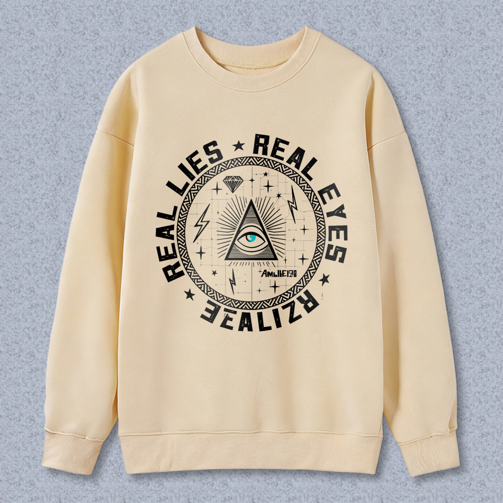Dorawear™ All Seeing Eye Symbol With Real Lies Real Eyes Realize Text Unisex Classic Sweatshirt