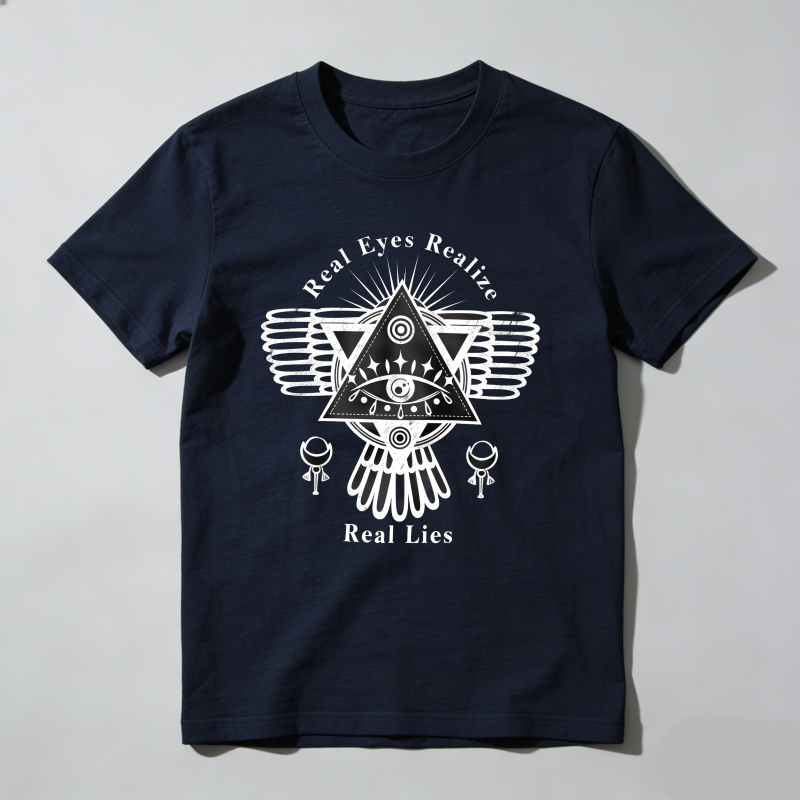 Dorawear™ Real Eyes Realize Real Lies Symbol Pattern T Shirt