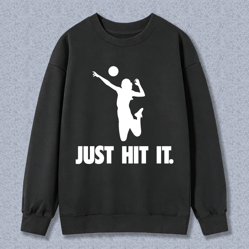 Dorawear™ Volleyball Player Silhouette Just Hit It Unisex Classic Sweatshirt