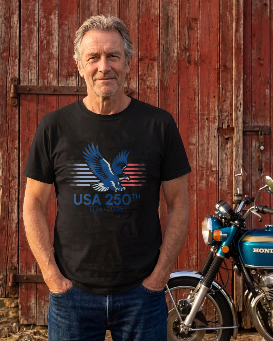 Eagle And American Flag Design Usa 250th Anniversary 1776 2026 T-shirt